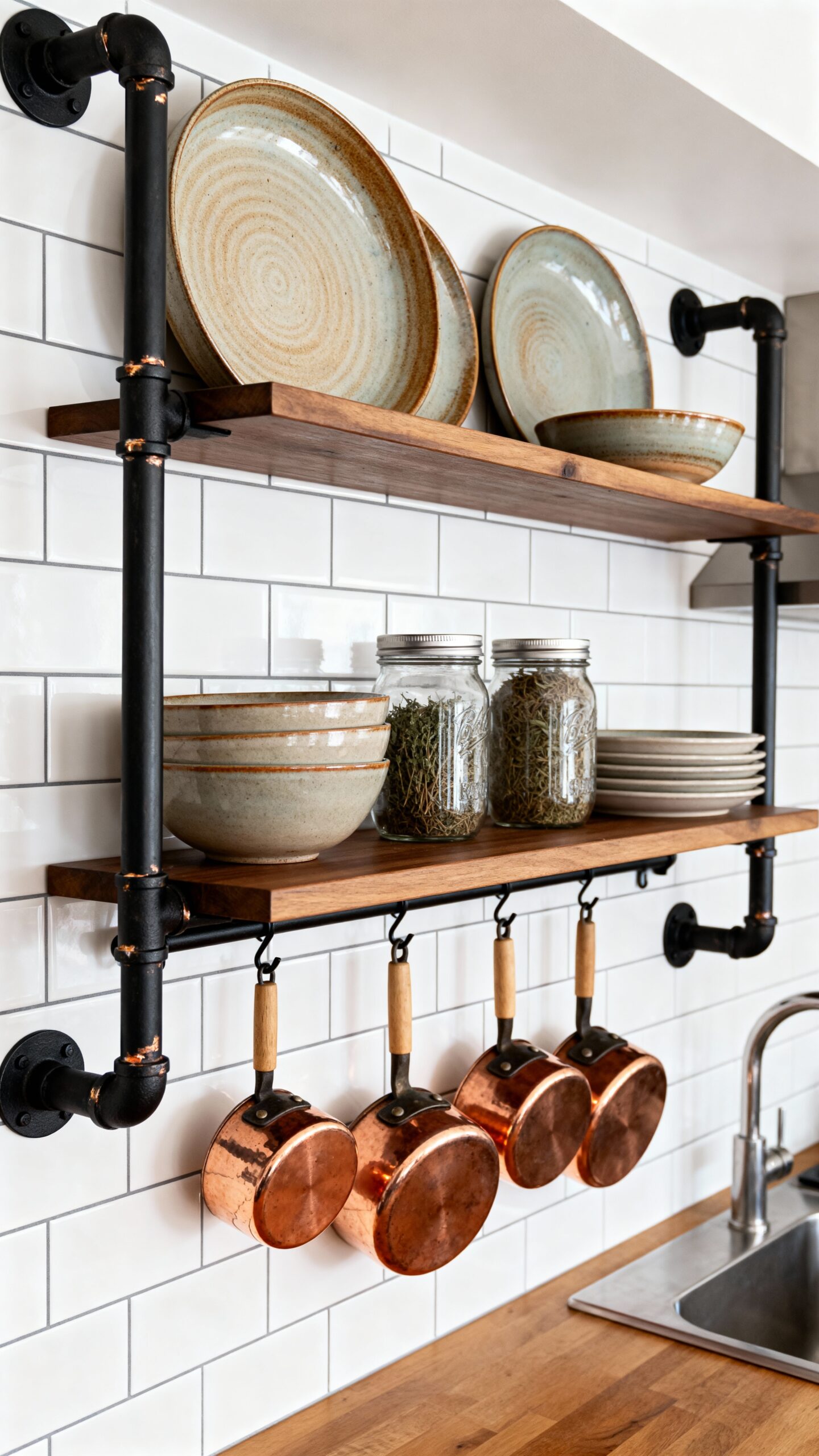 industrial rustic shelving system