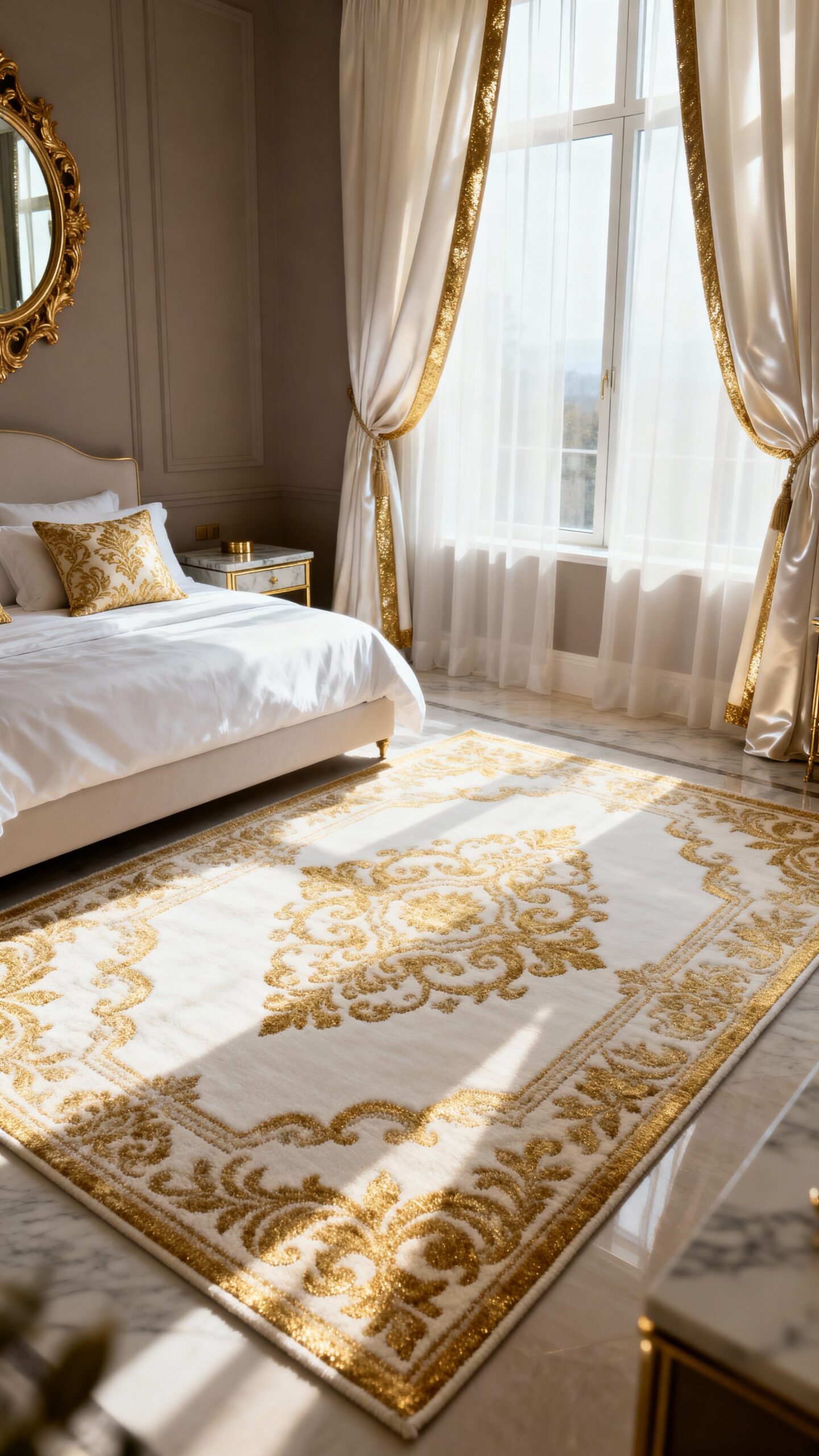 layered luxurious white and gold patterns