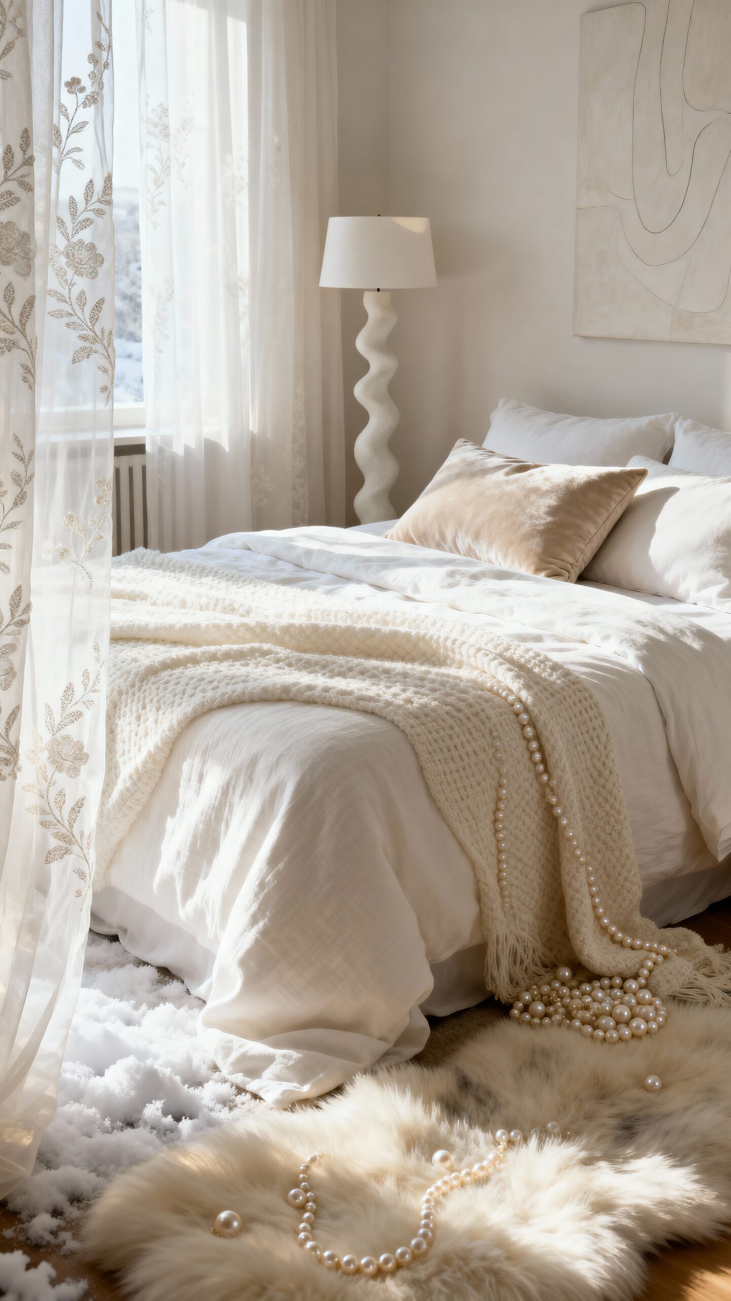 layered shades of textured white