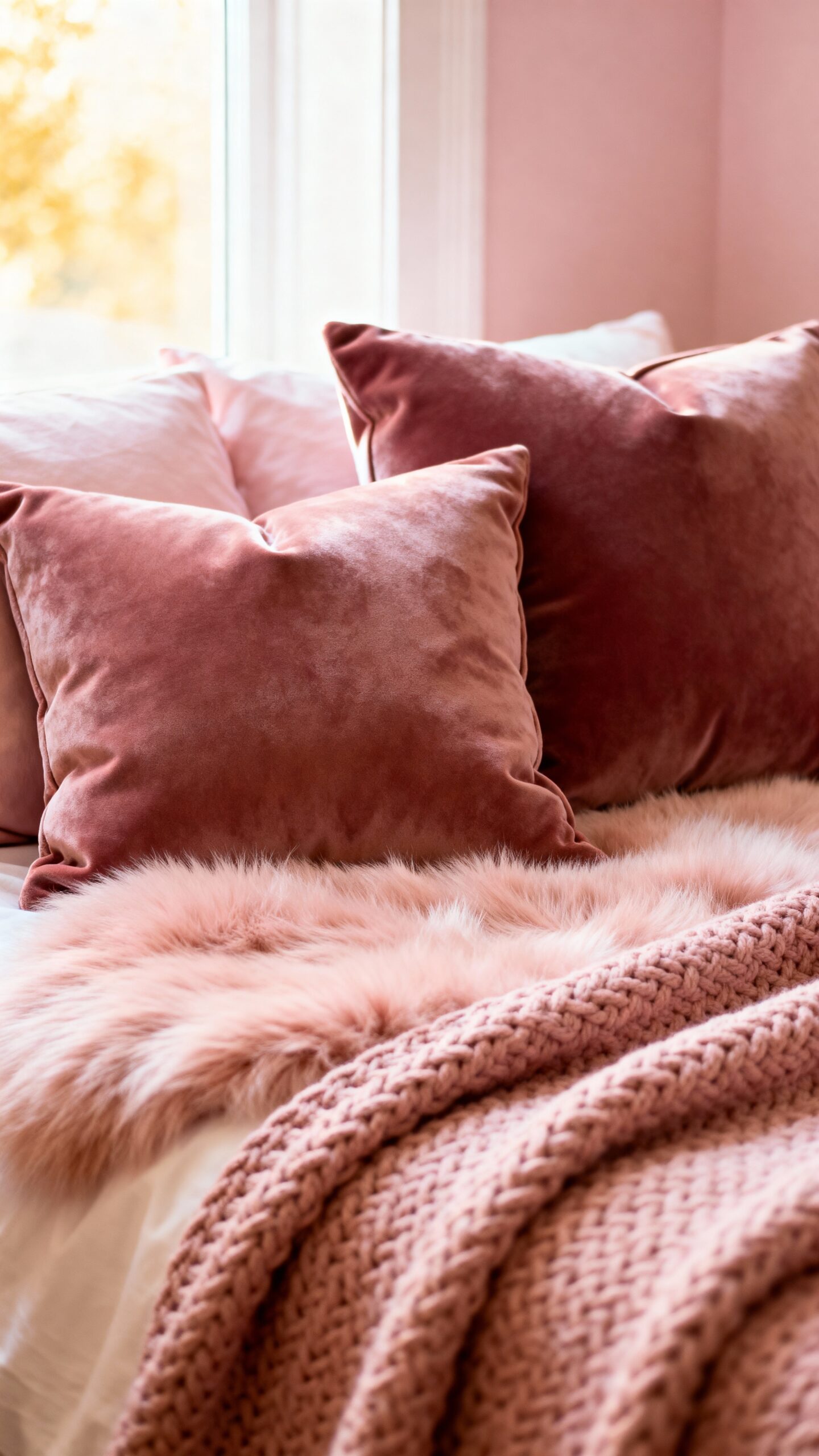 layered soft pink textured accents