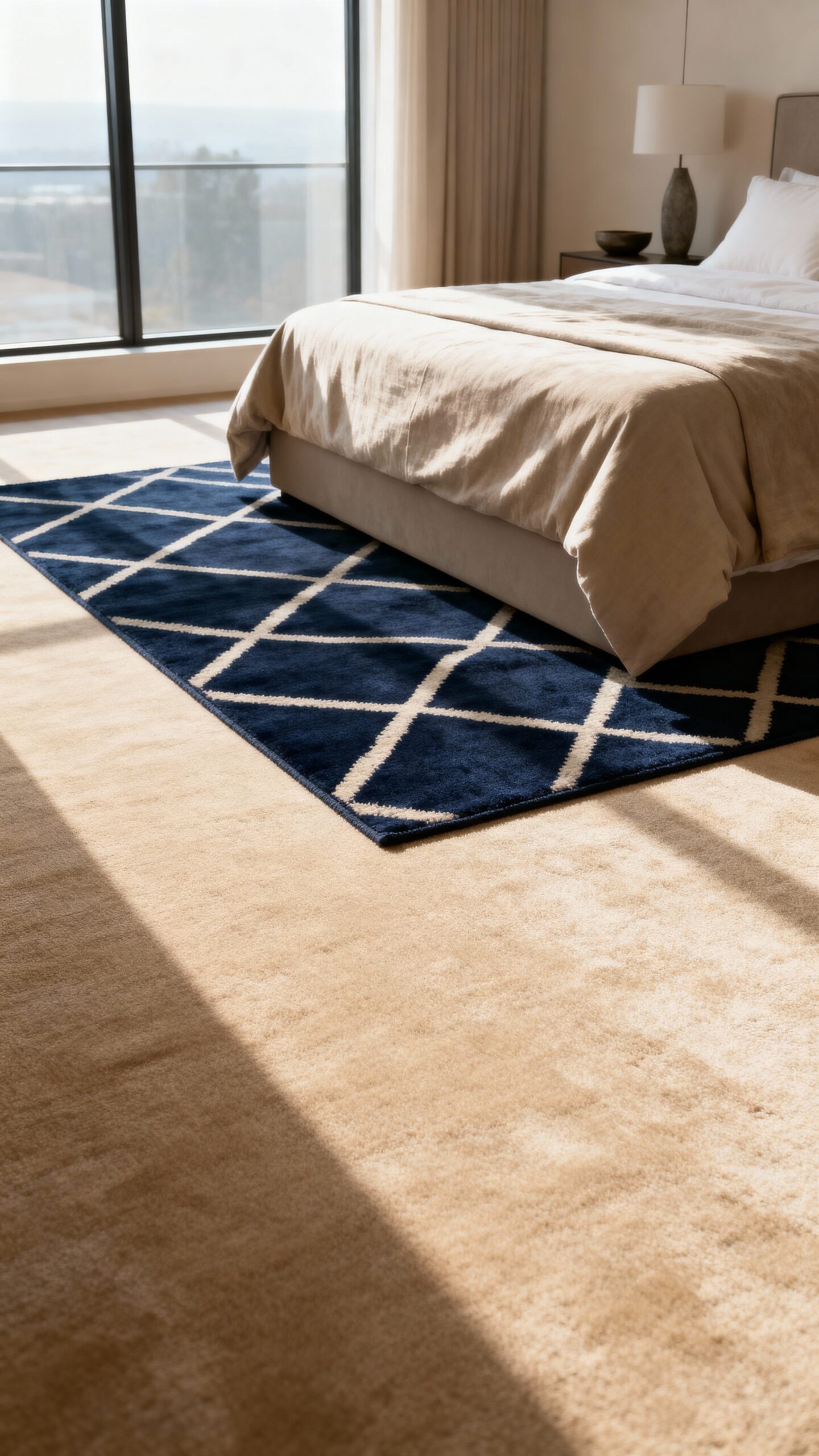 layered textured rugs for depth