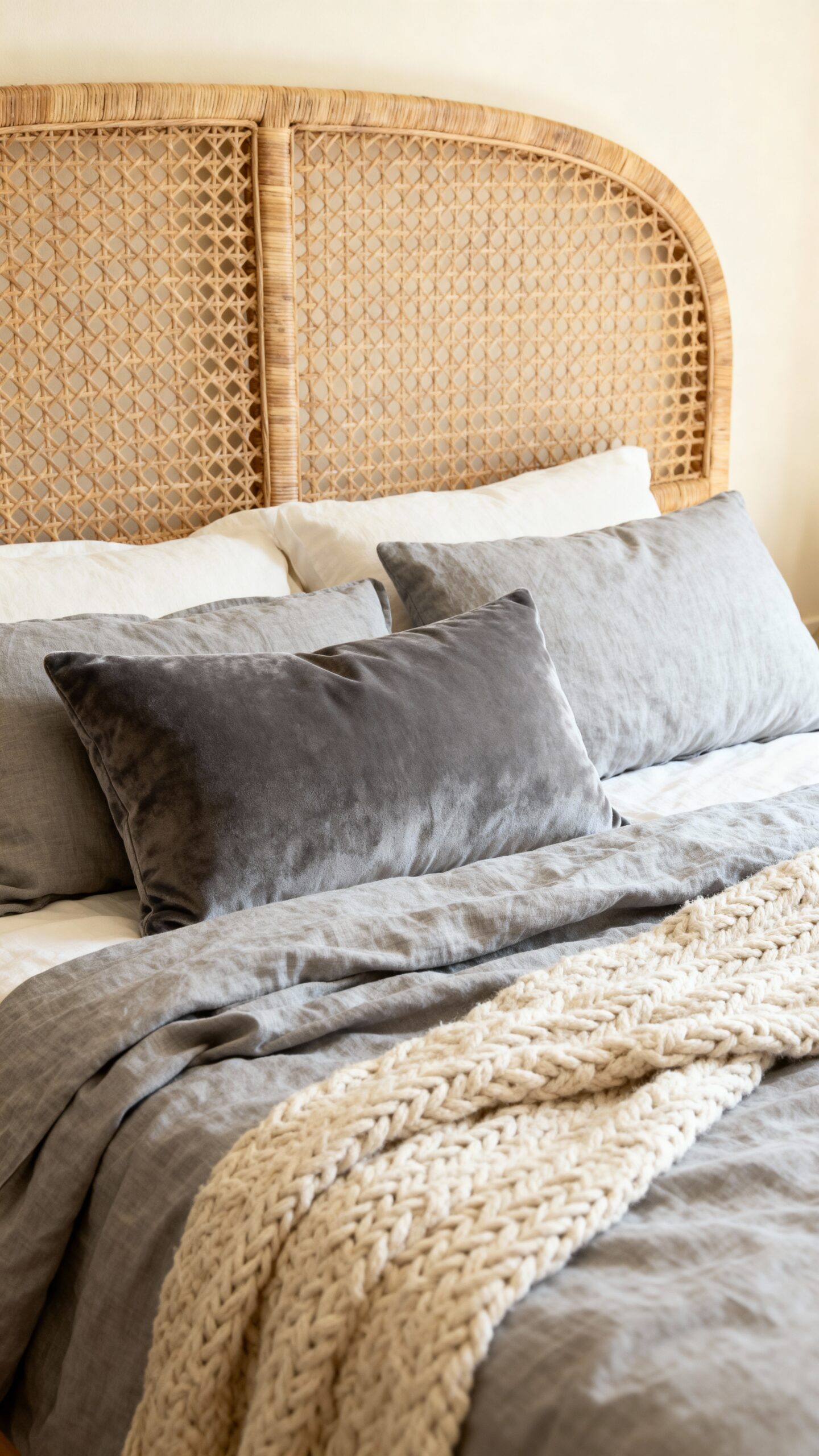 layered textures enrich neutral bedroom design