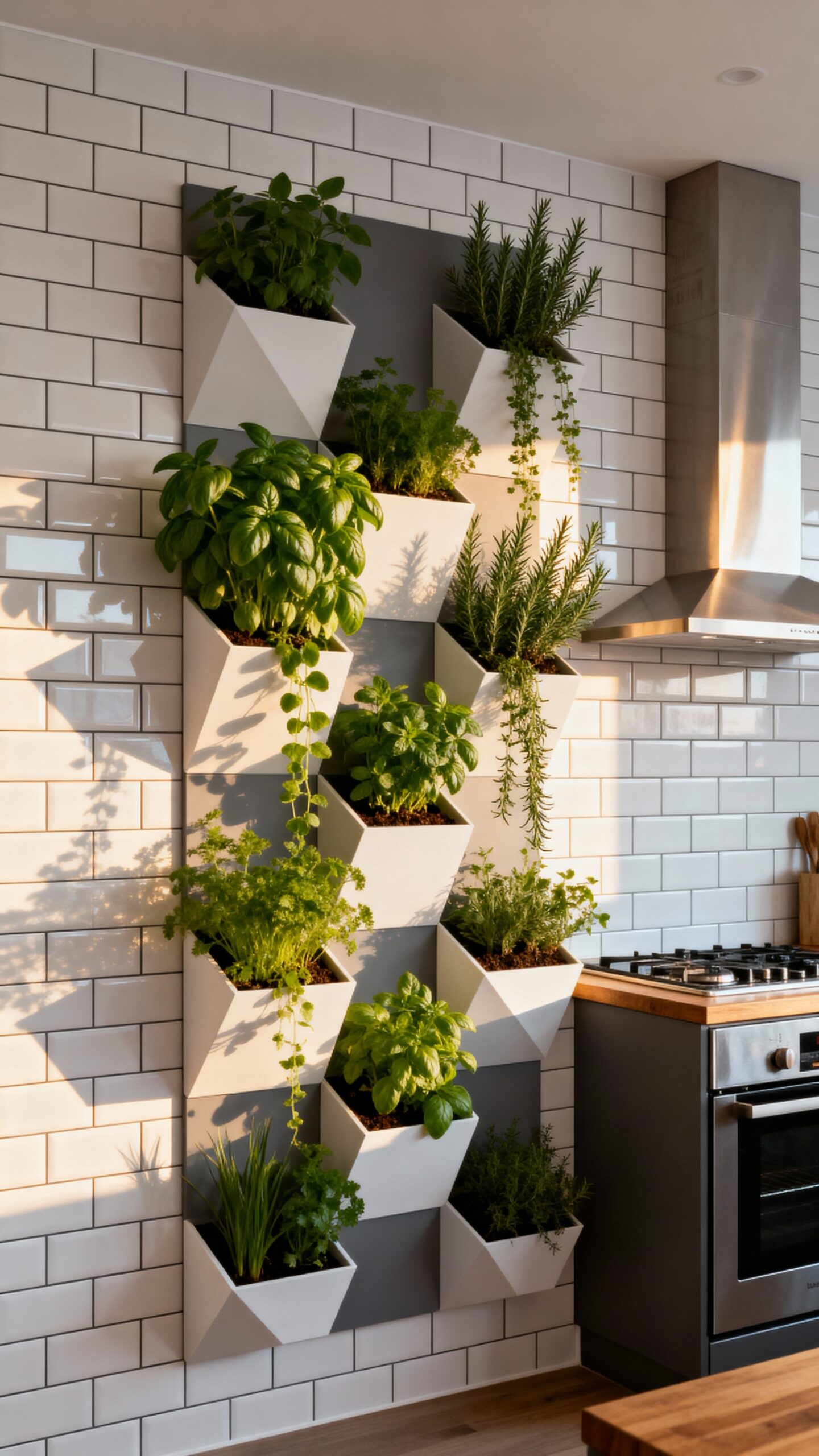 lively living kitchen vertical garden