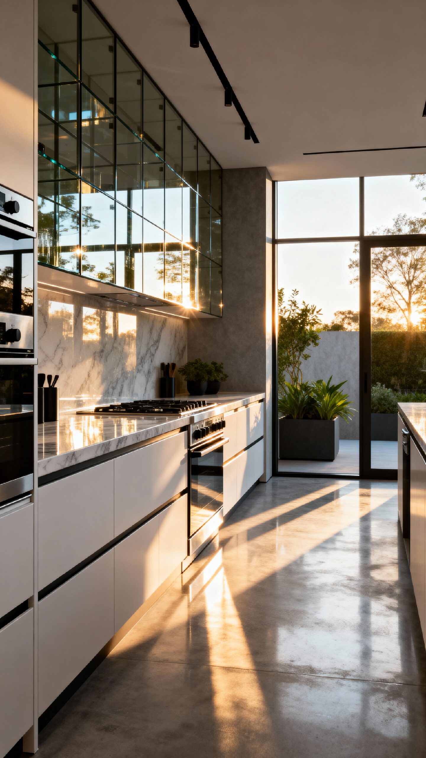 luminous reflective practical kitchen backsplash