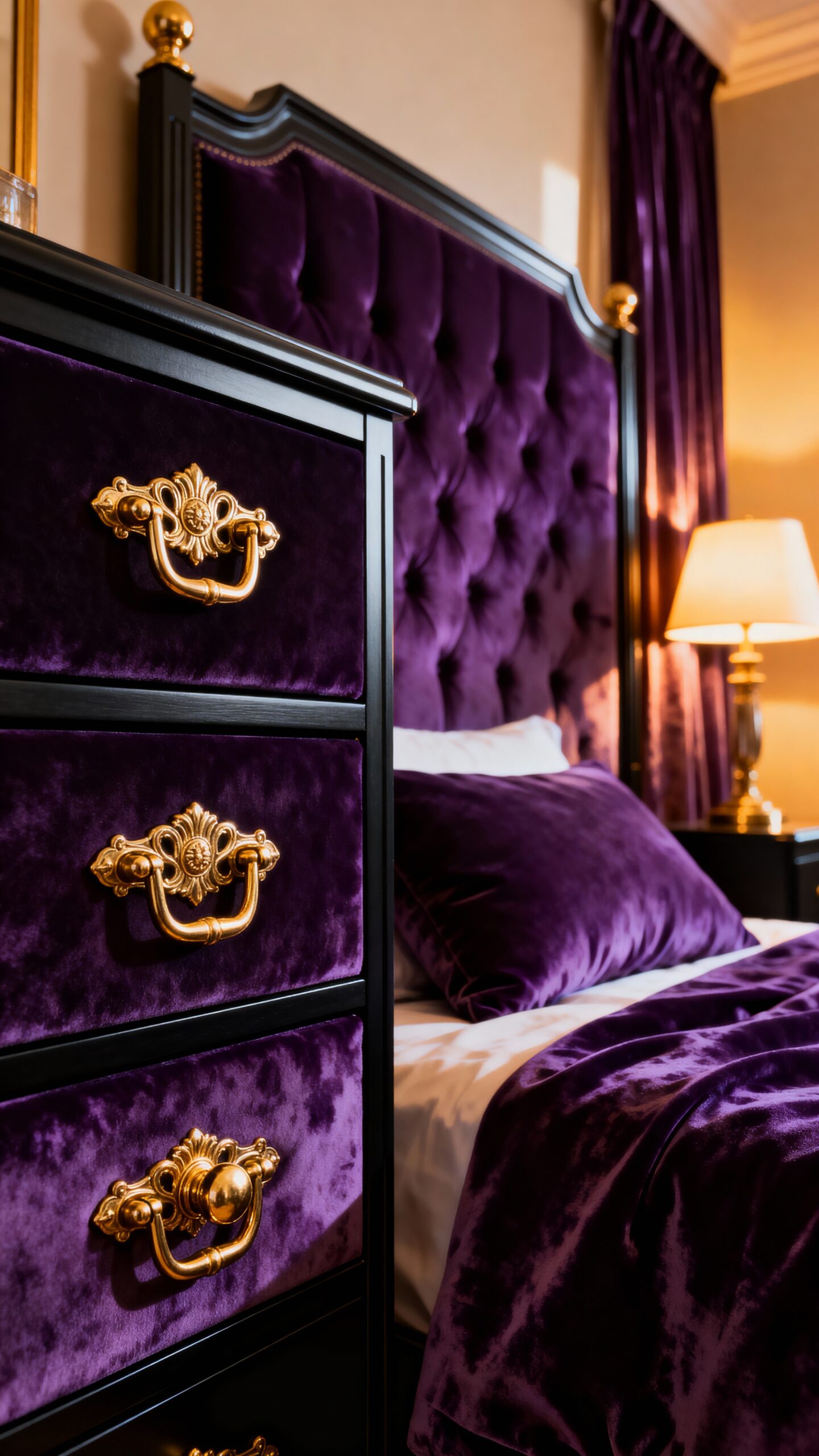 luxurious black and gold bedroom