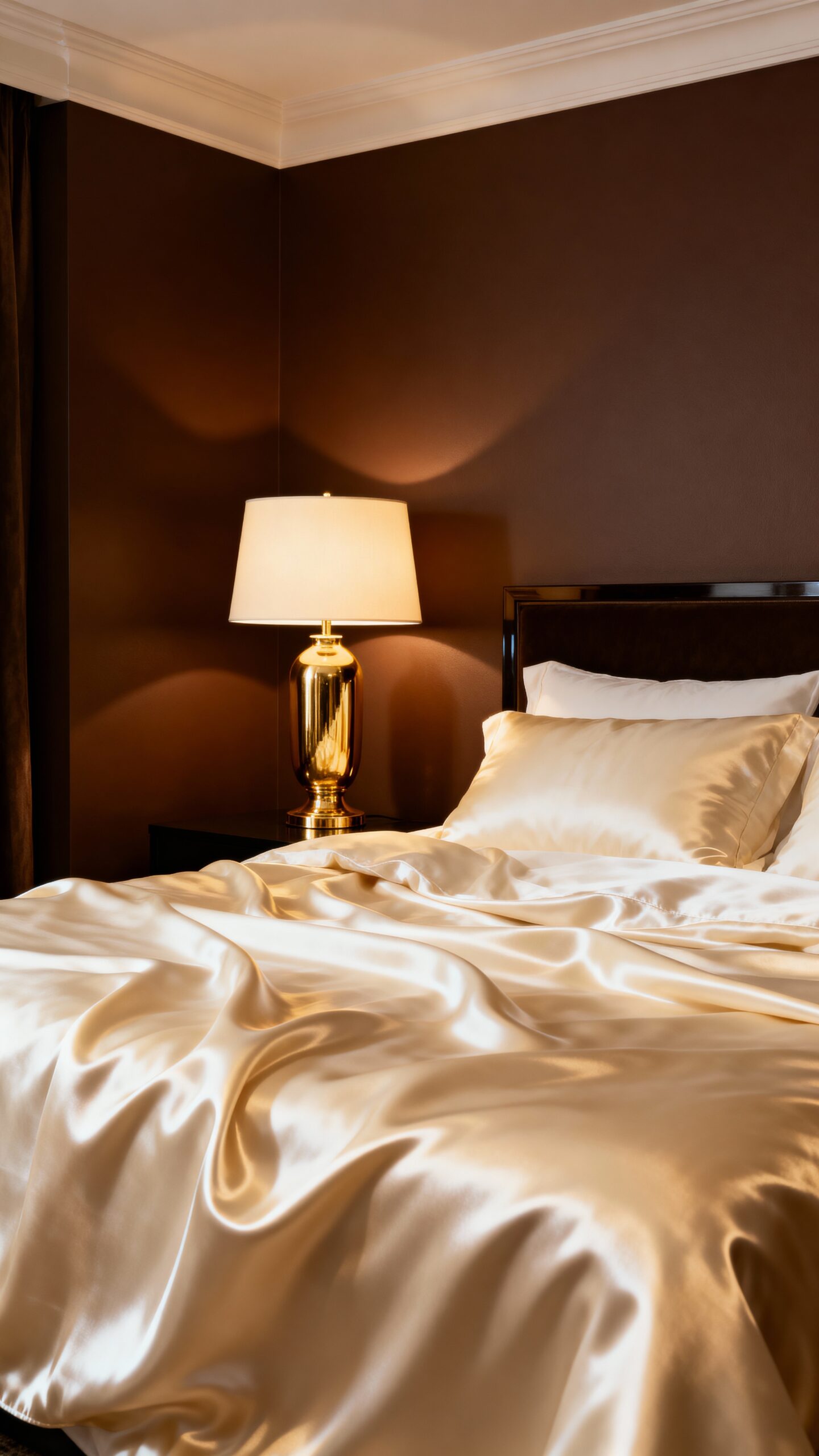 luxurious chocolate retreat with gilded accents