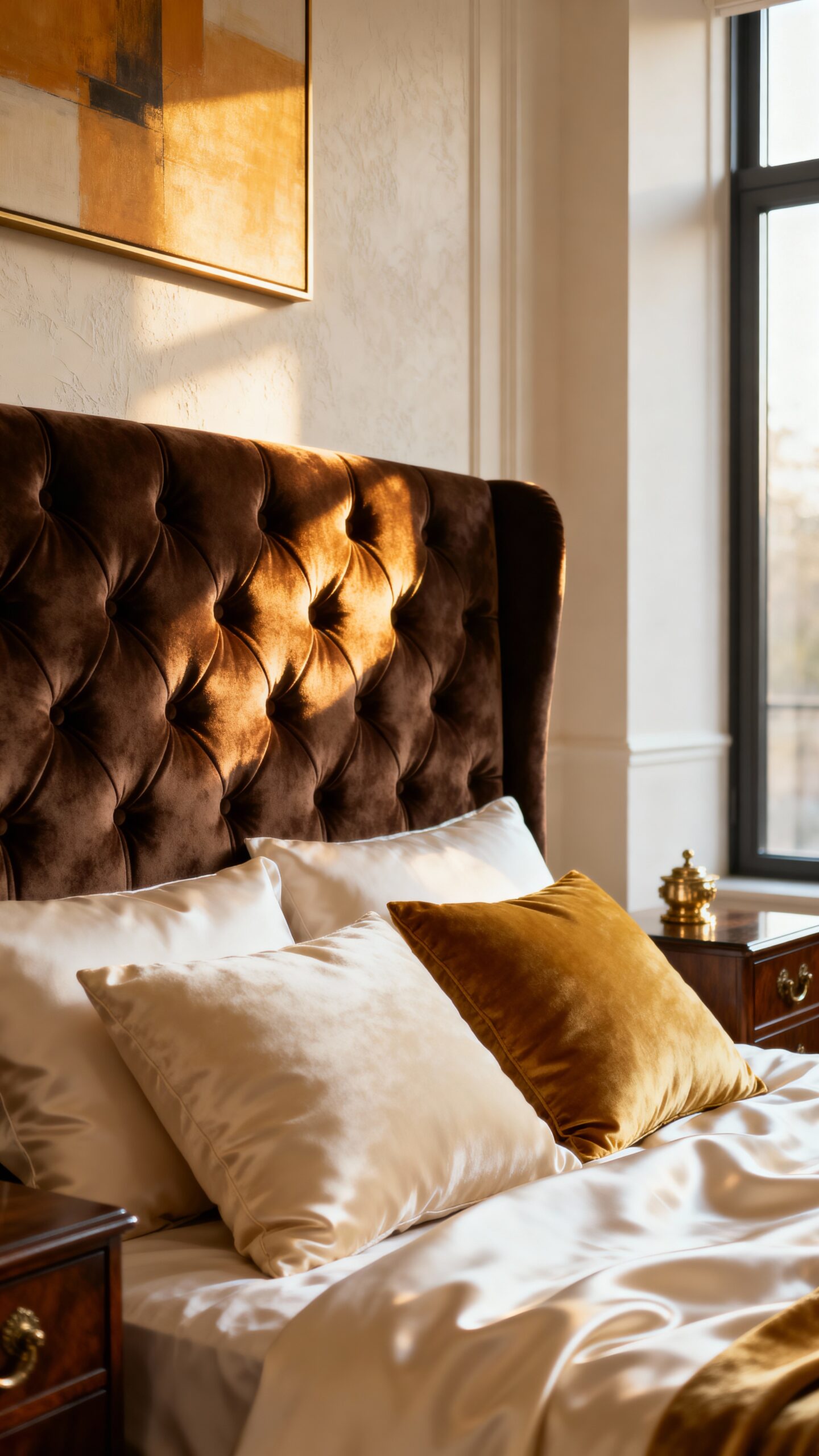 luxurious chocolate velvet bedroom furnishings