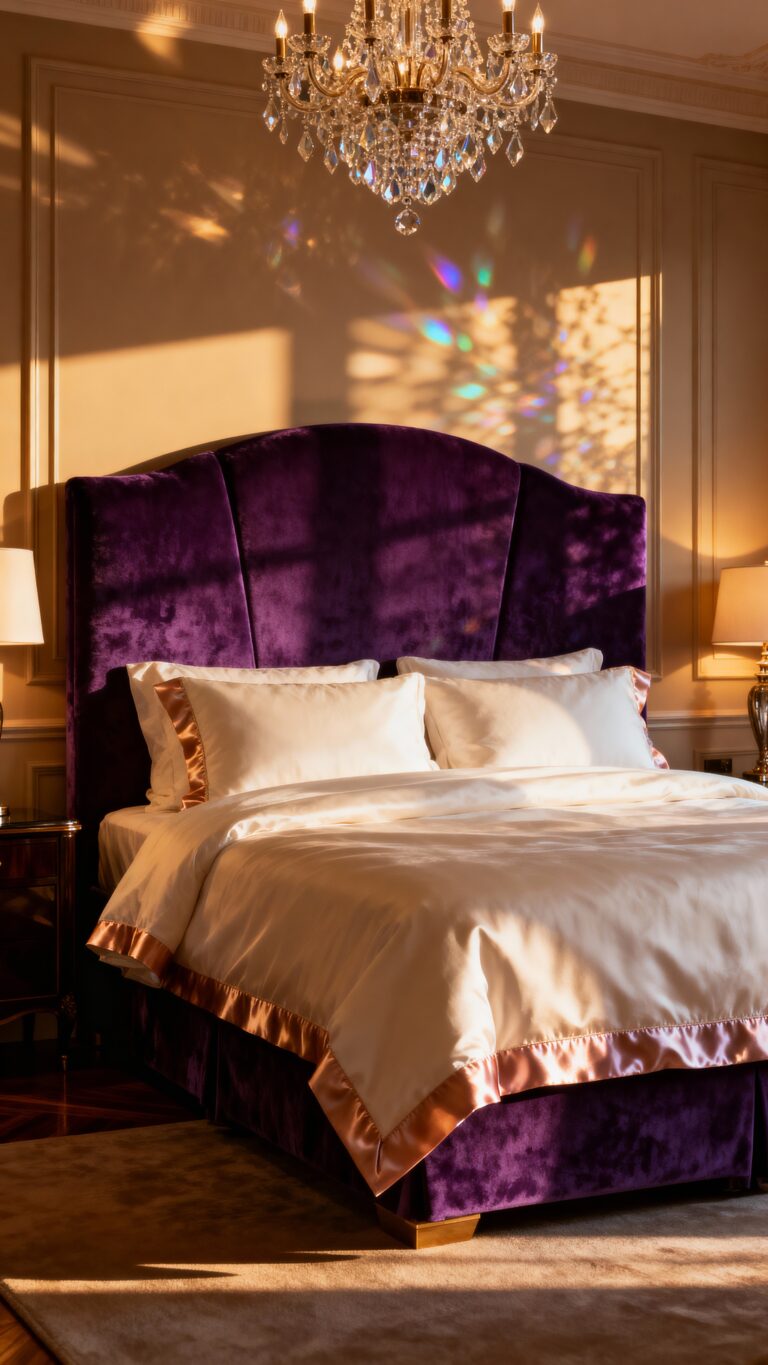 luxurious dark purple bedroom ideas