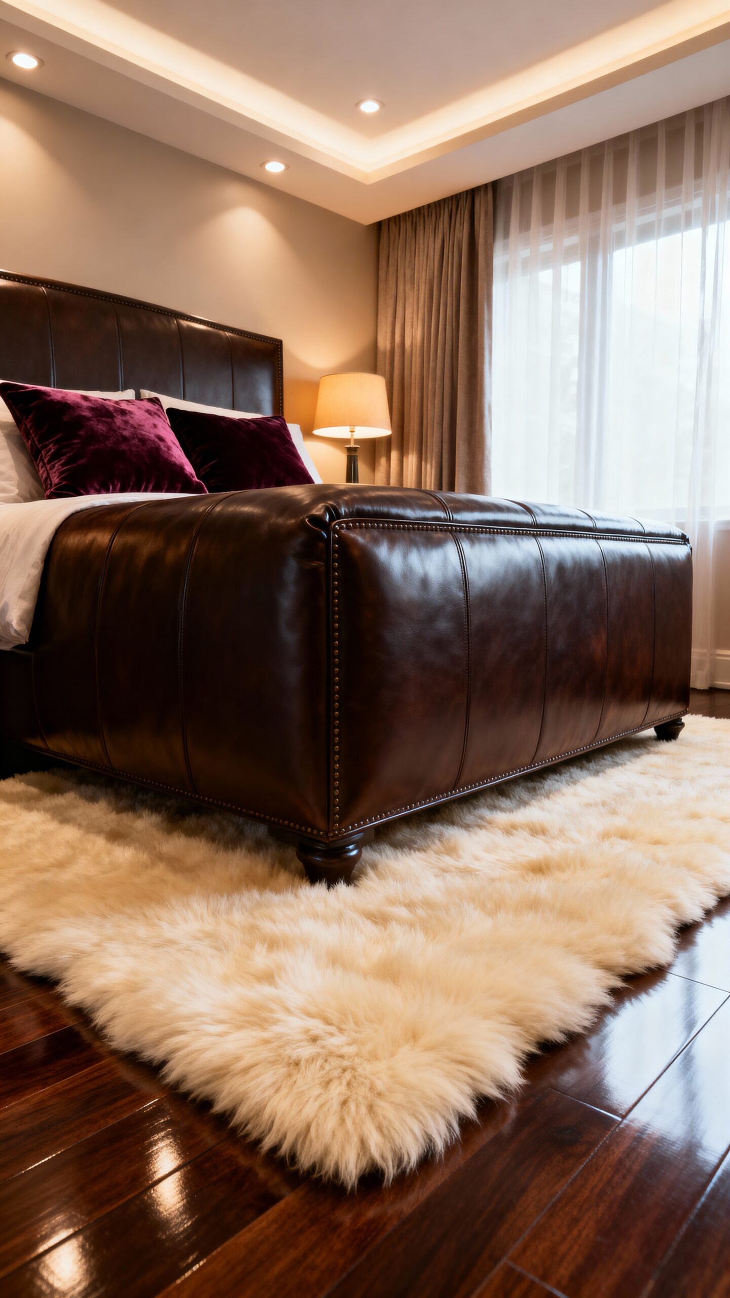 luxurious dark wood plush textured rugs