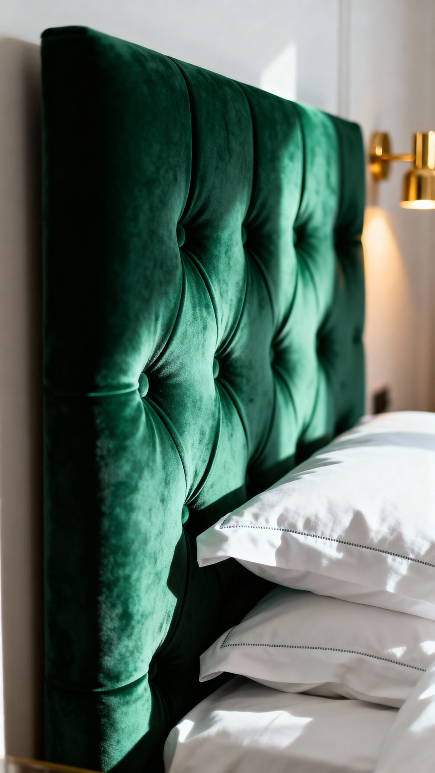 luxurious dramatic customizable emerald headboard