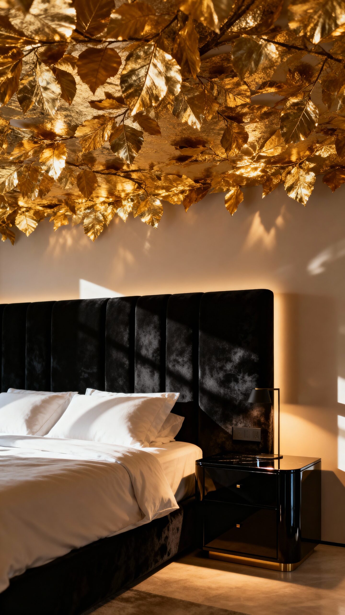 luxurious metallic matte bedroom sanctuary