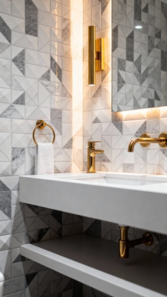 12 Chic Half Bathroom Tile Ideas for a Modern Touch