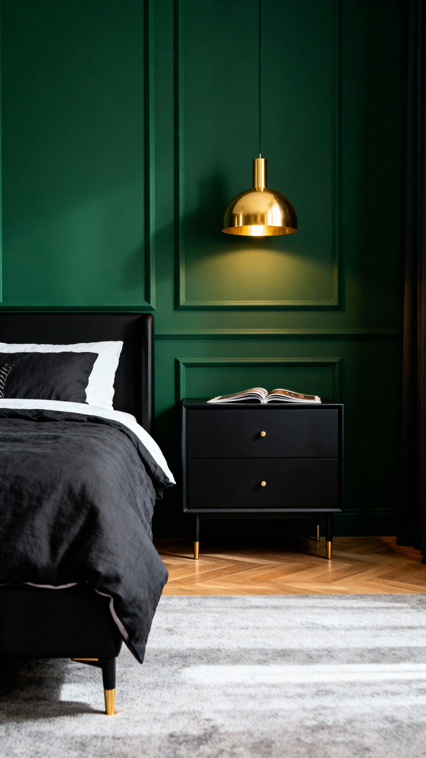 modern forest green contrast