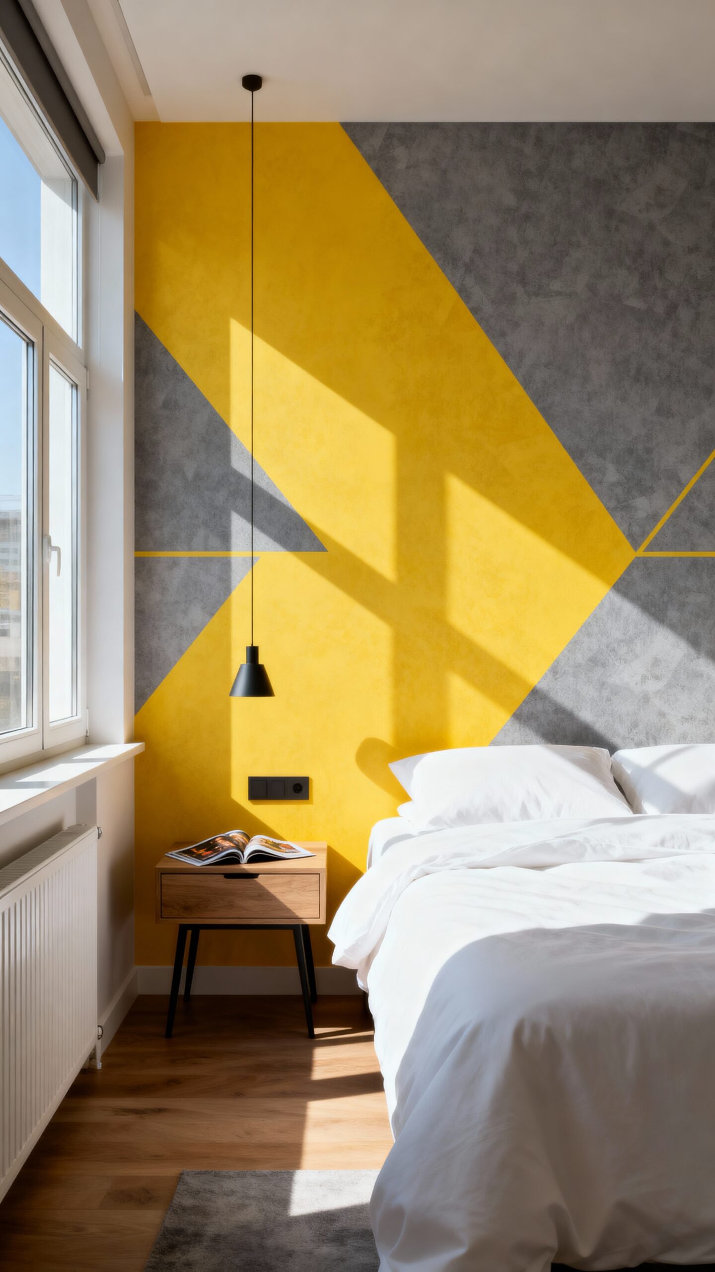 modern geometric accent wall