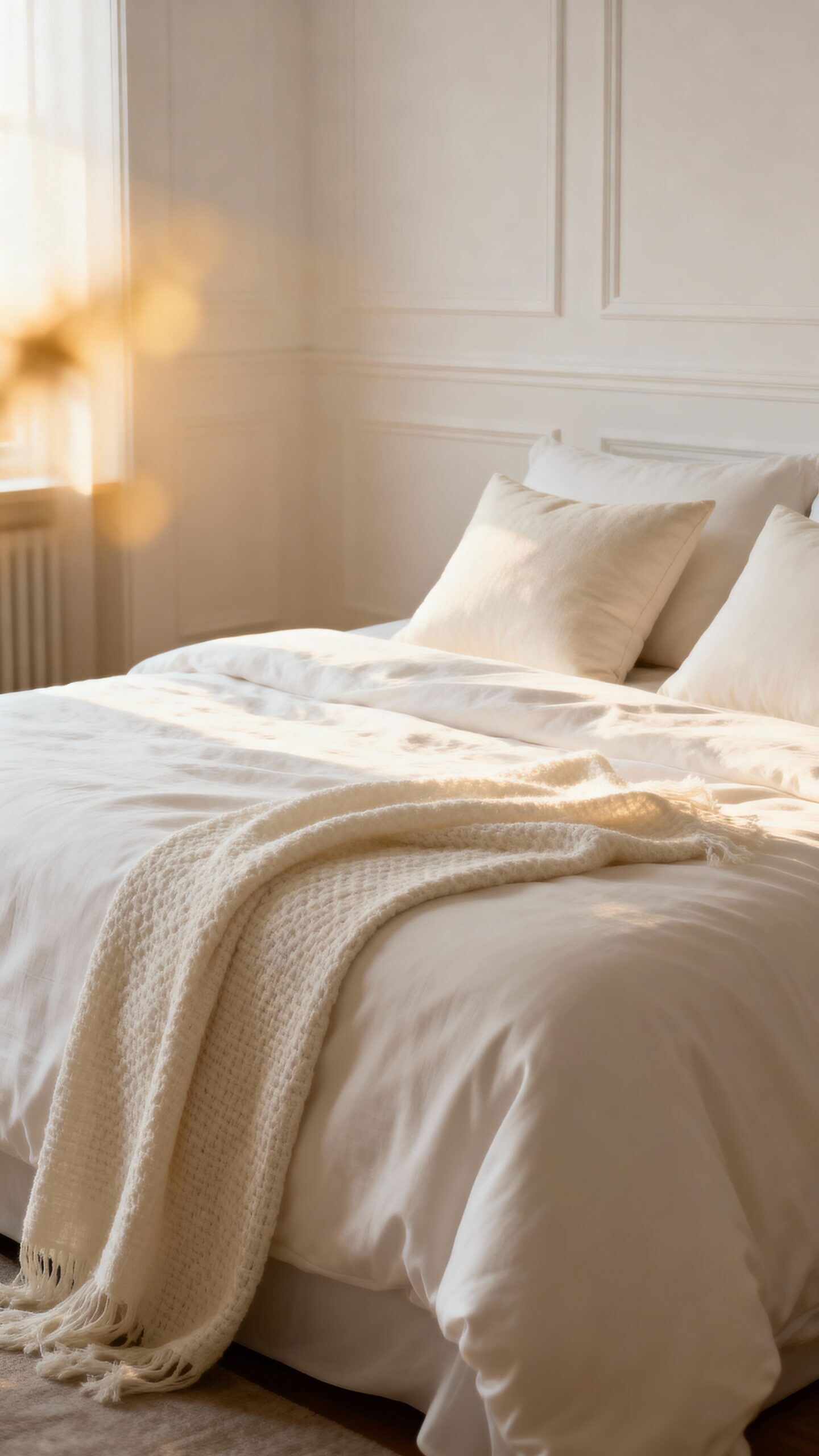 monochromatic palette with cream ivory accents