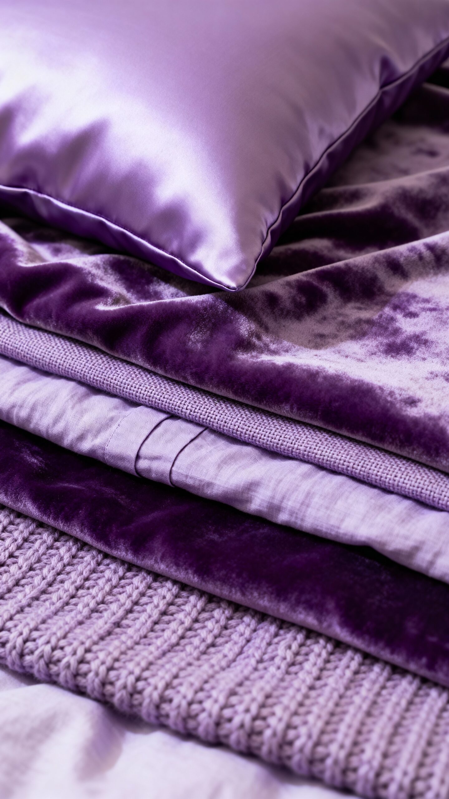 monochromatic purple bedding with textural layers