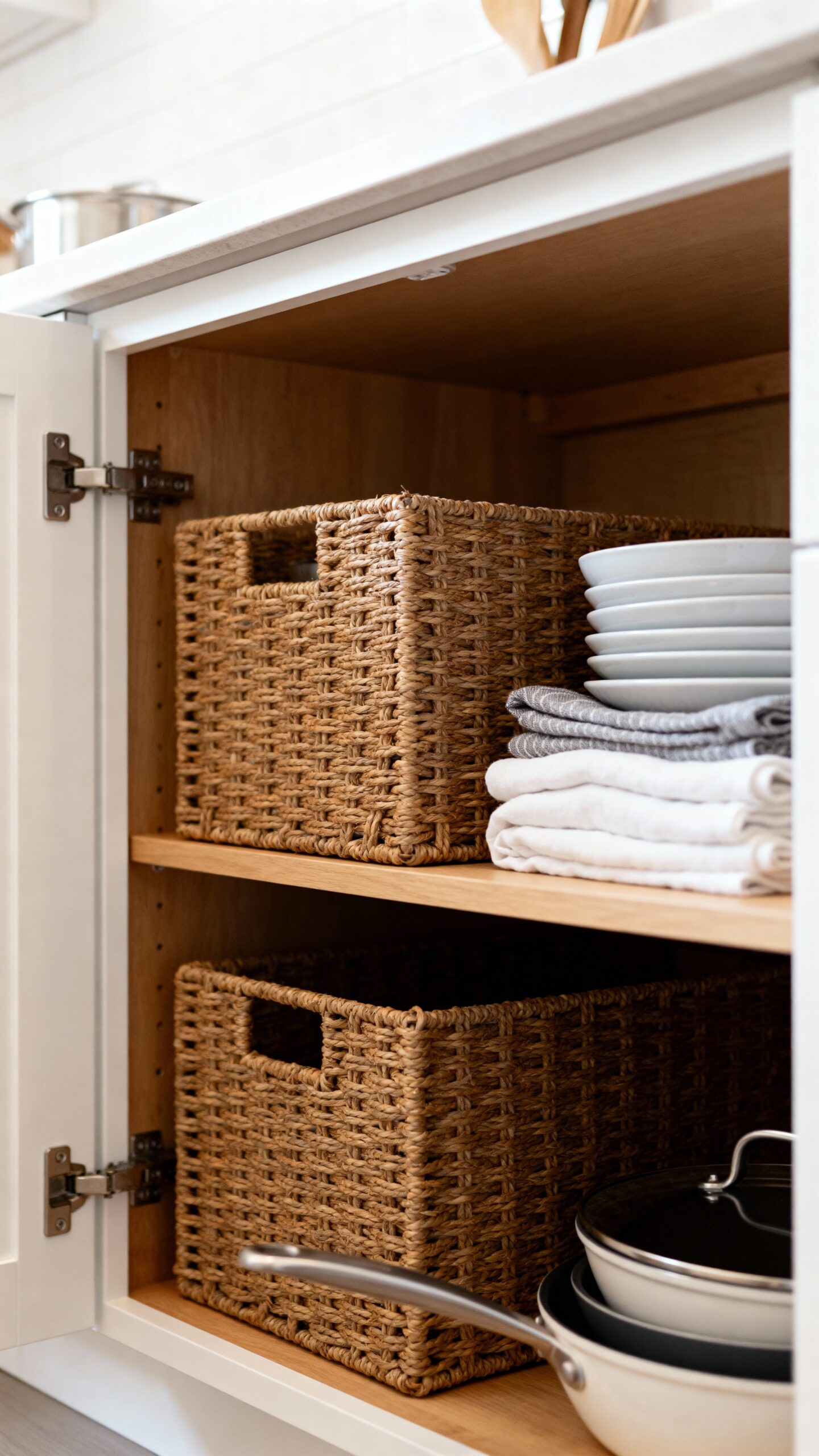 open cabinet storage solutions