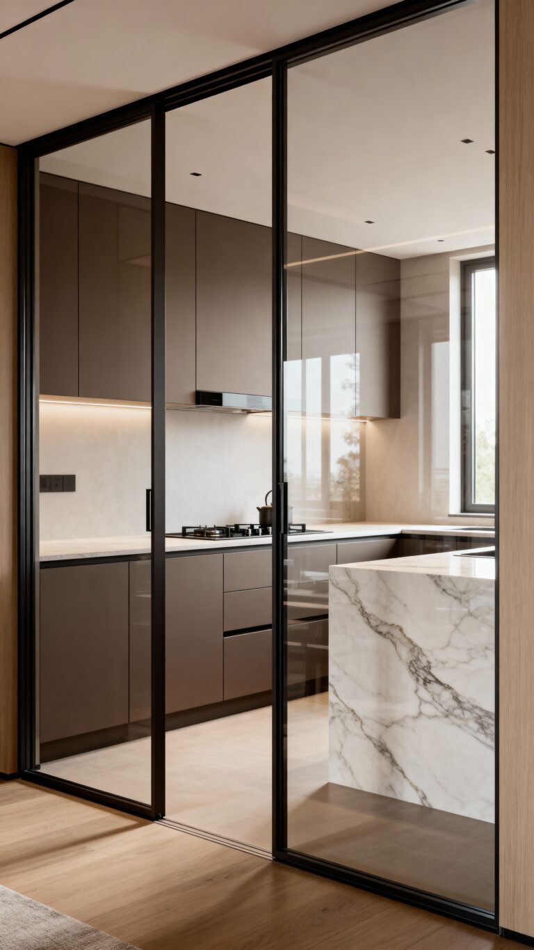 open kitchen sliding doors