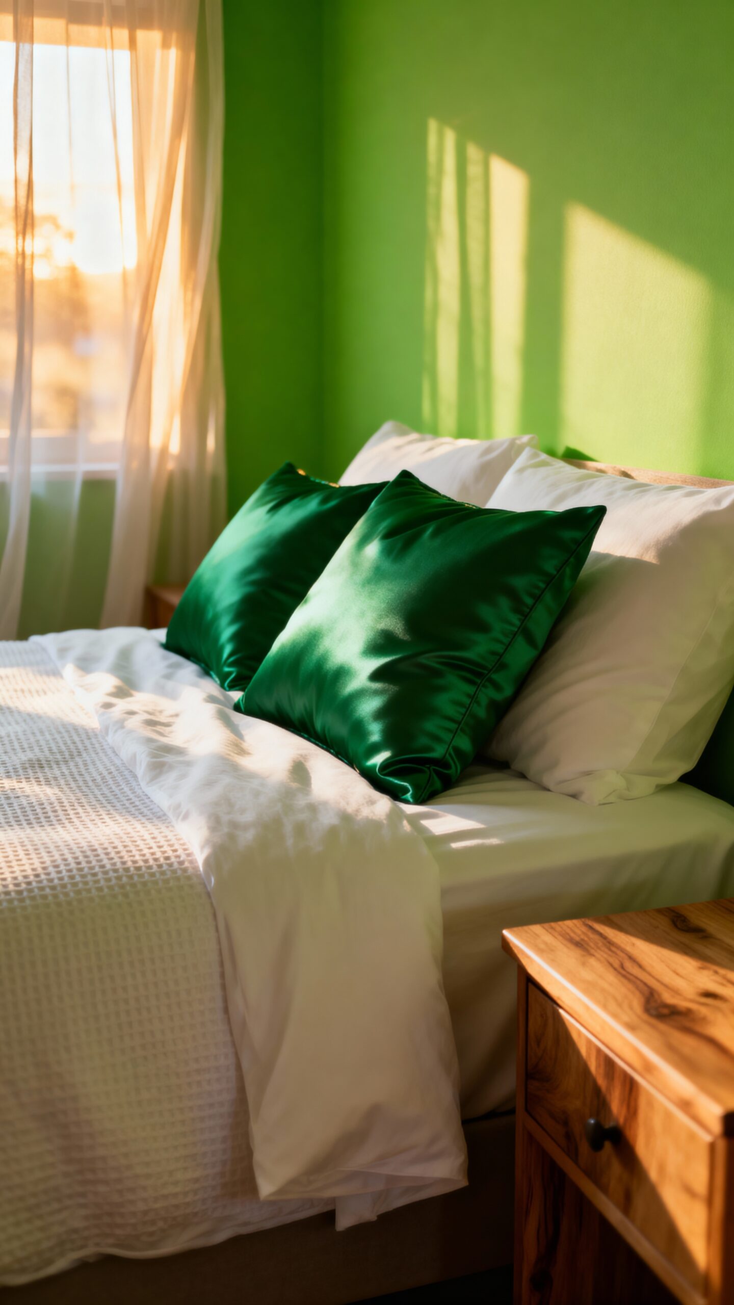 playful bright lime green bedroom decor