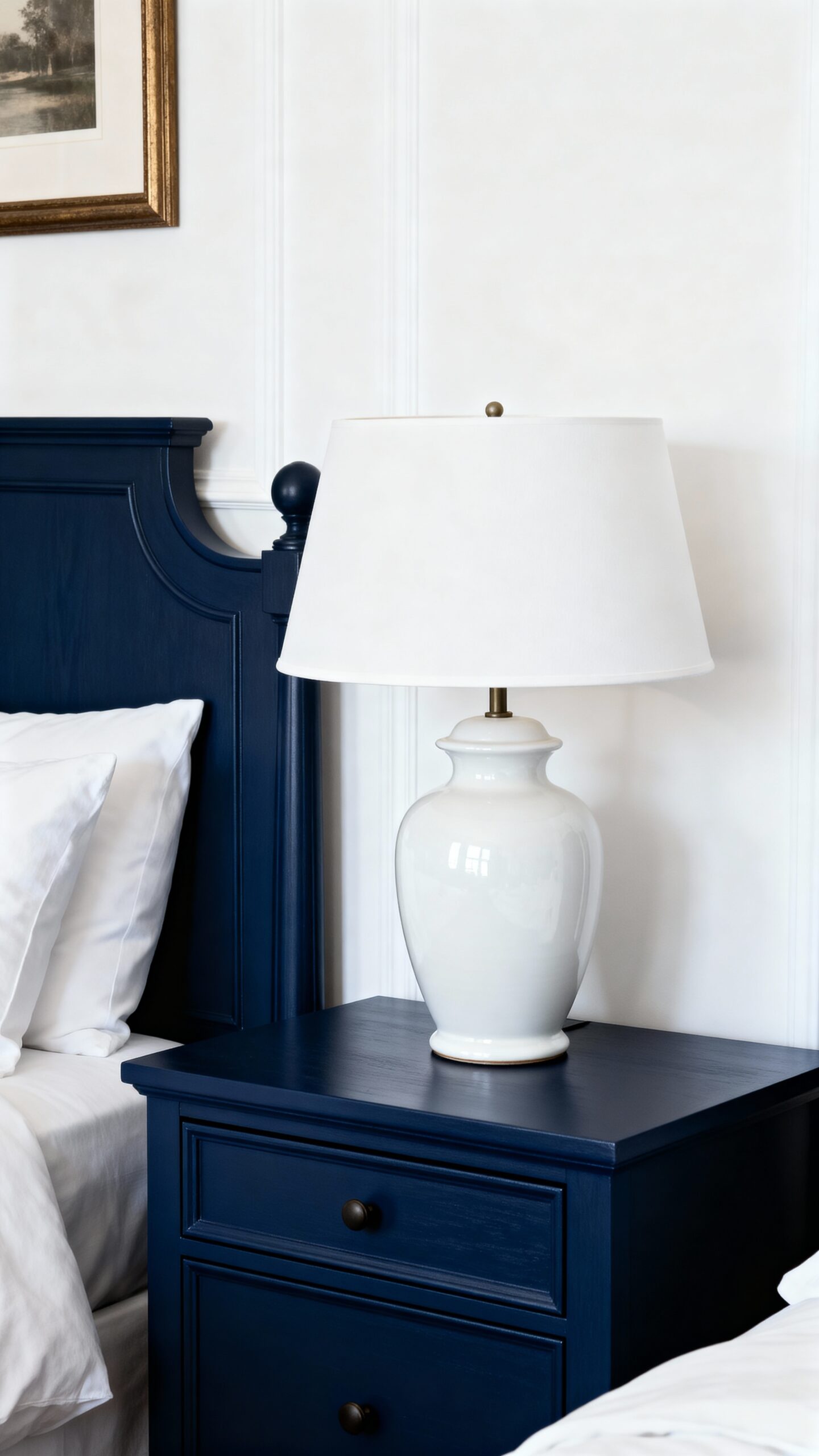 refreshing blue and white bedroom