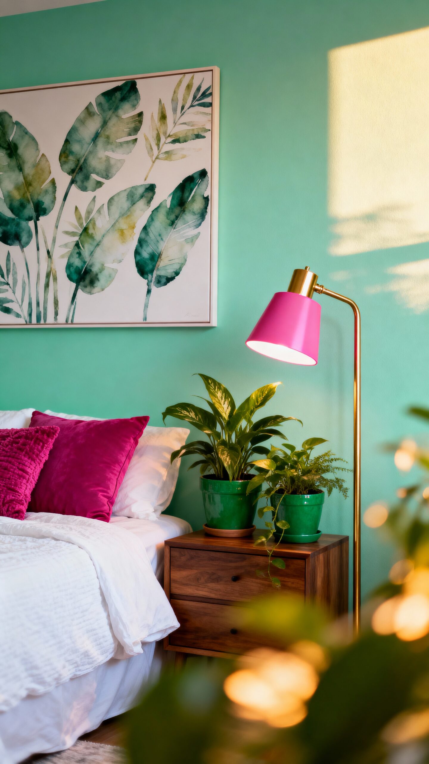 refreshing mint green bold magenta accents