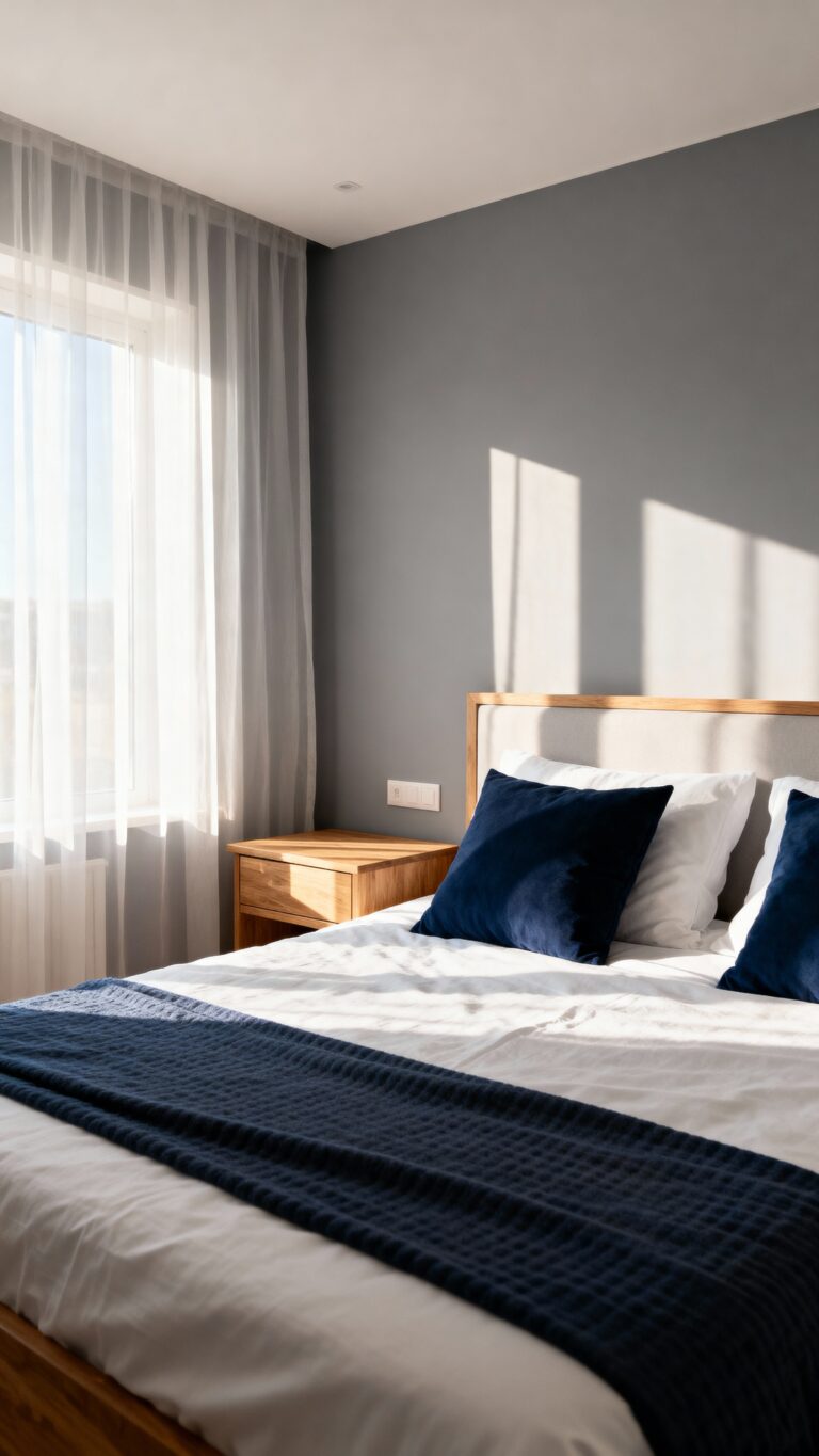 relaxing grey blue bedroom ideas