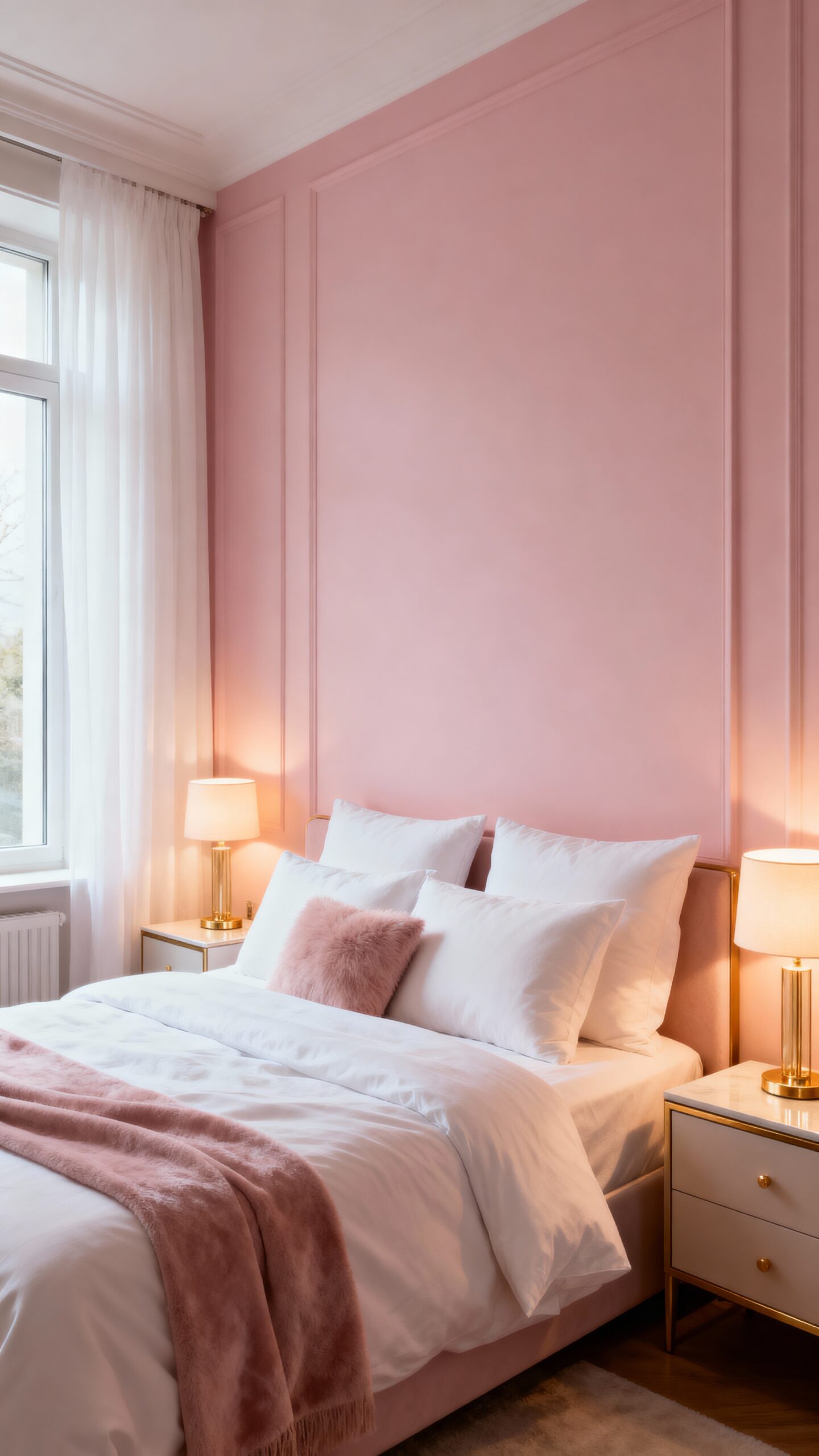 romantic serene soft blush bedroom