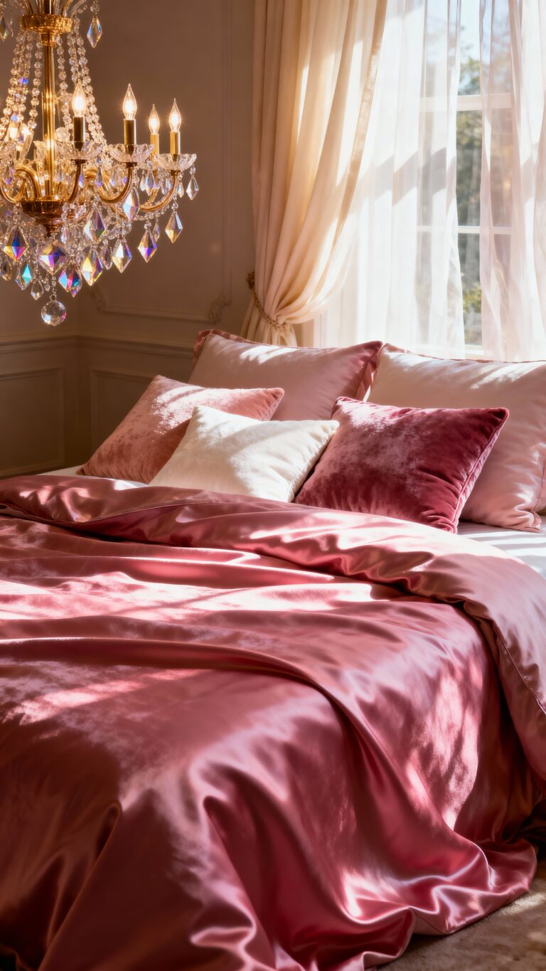 romantic stylish rose pink bedroom ideas