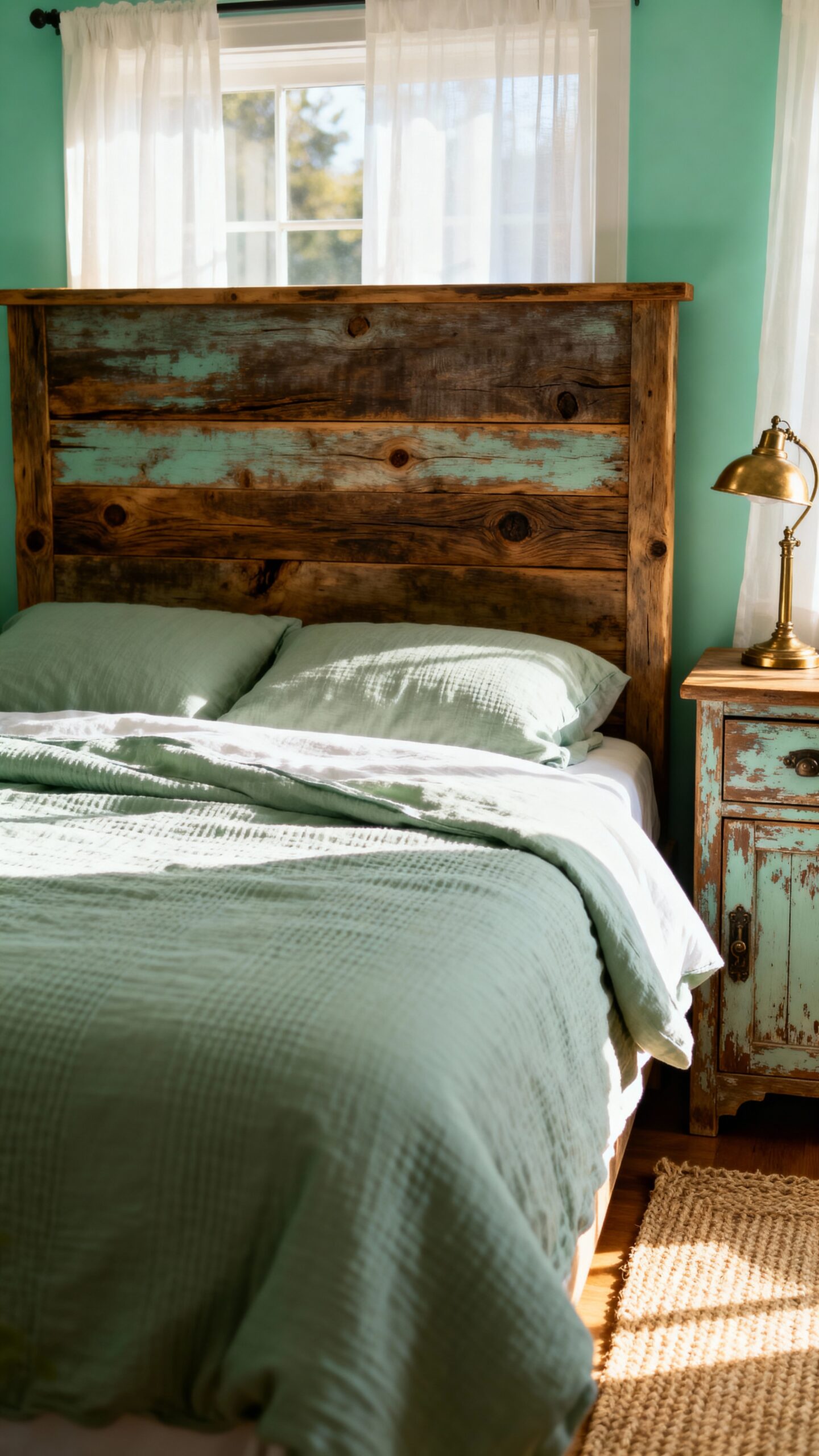 rustic mint reclaimed wood tranquil
