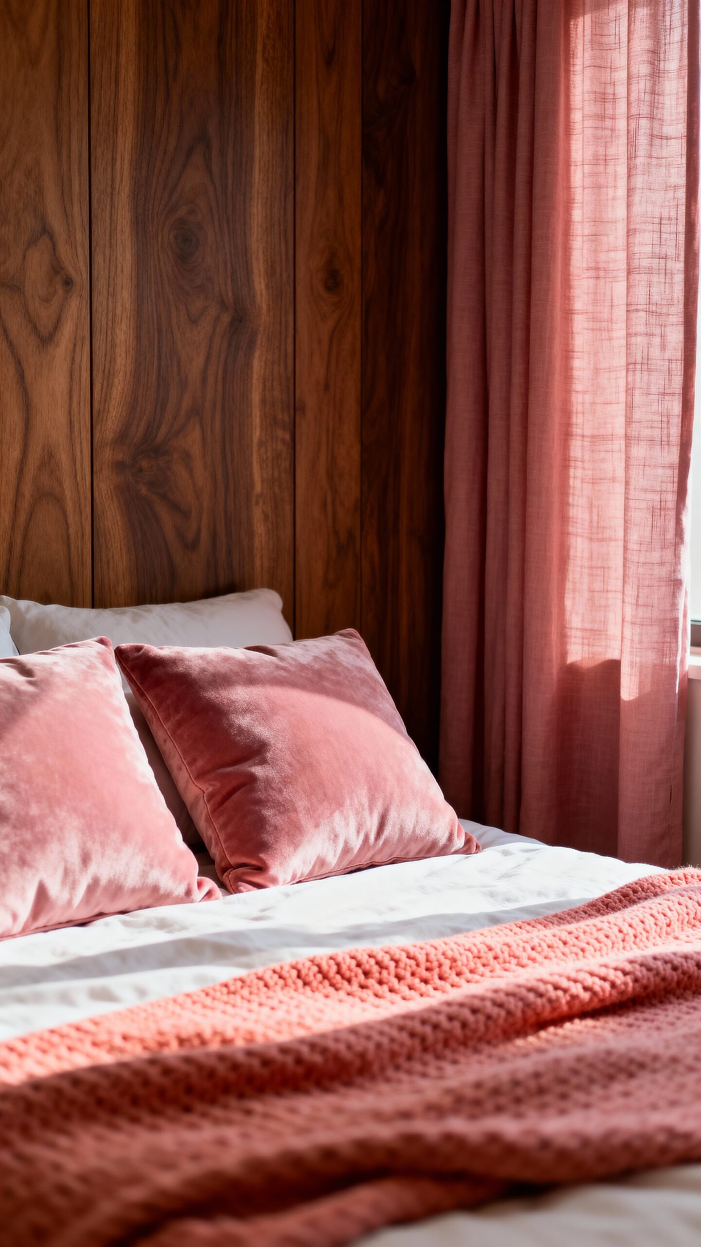 rustic wood soft pink accents