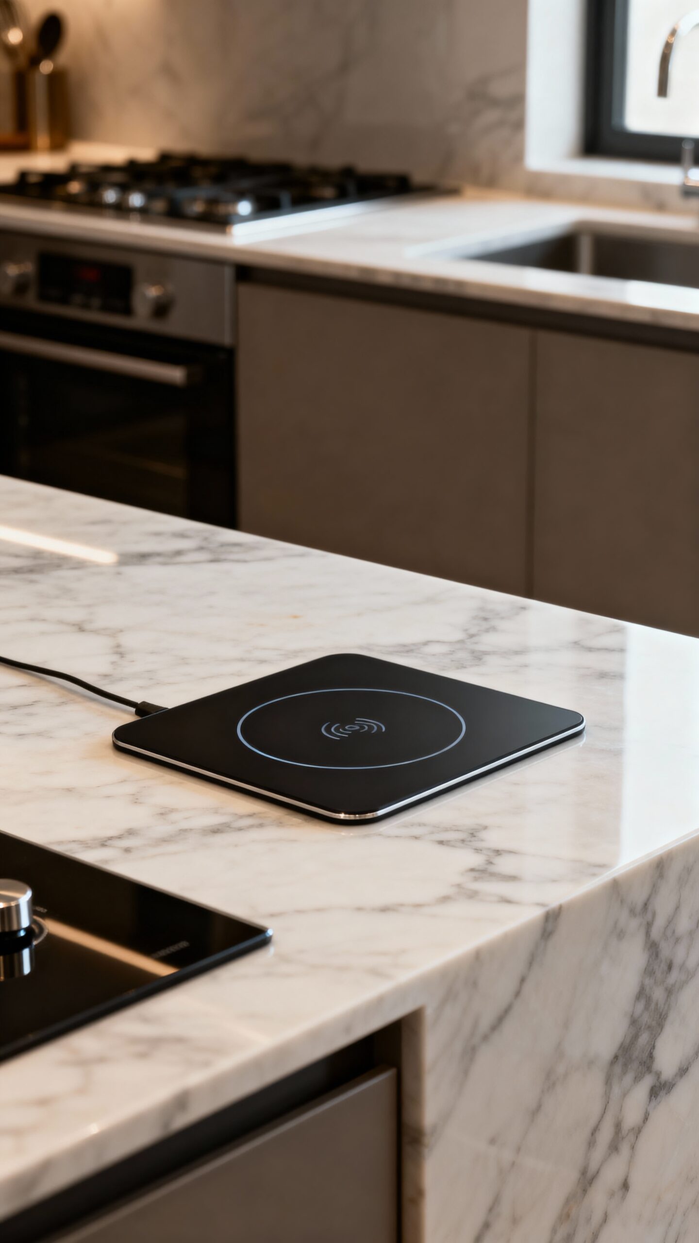 seamless wireless charging in natural stone