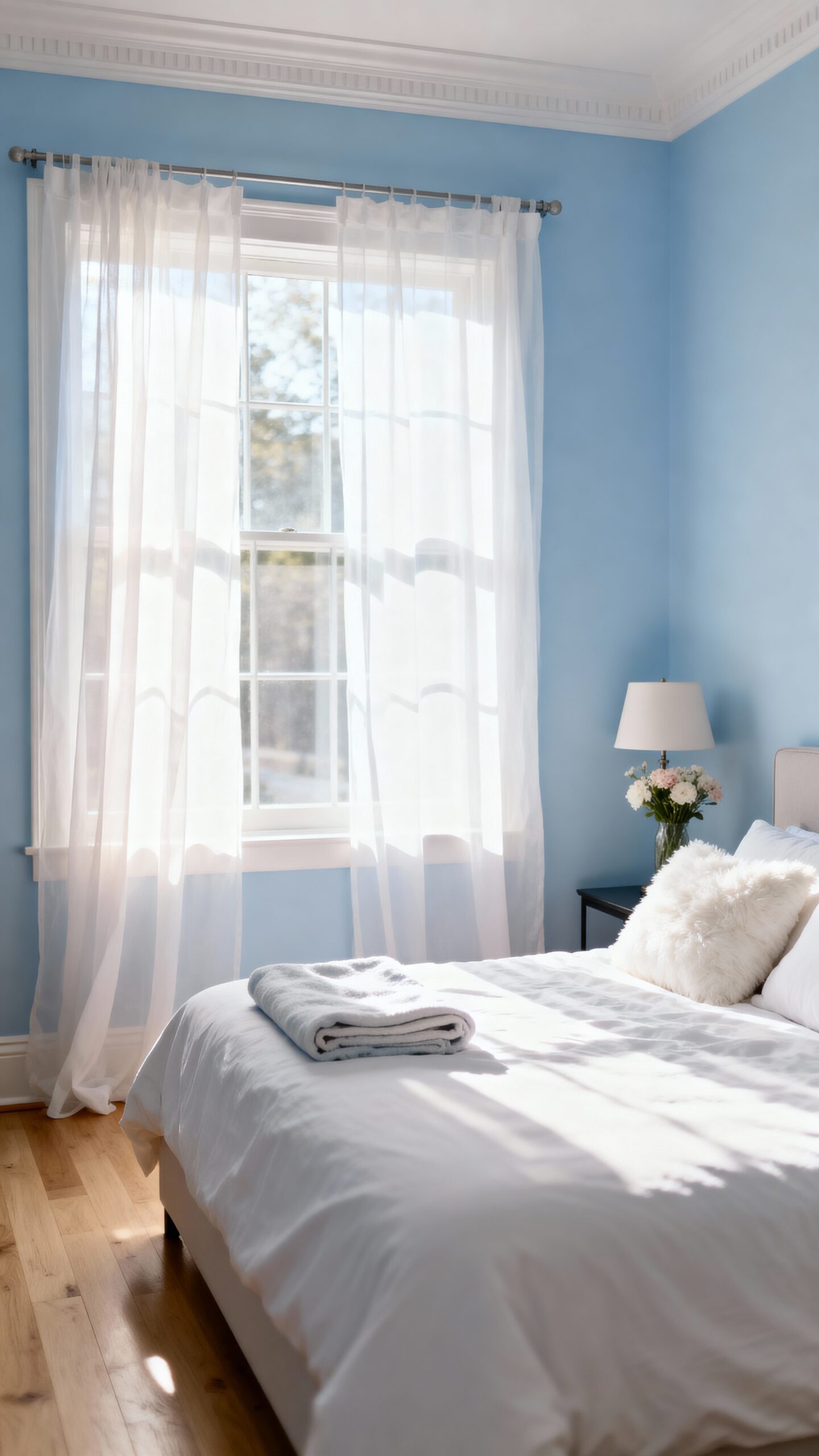 serene calming cozy powder blue sanctuary
