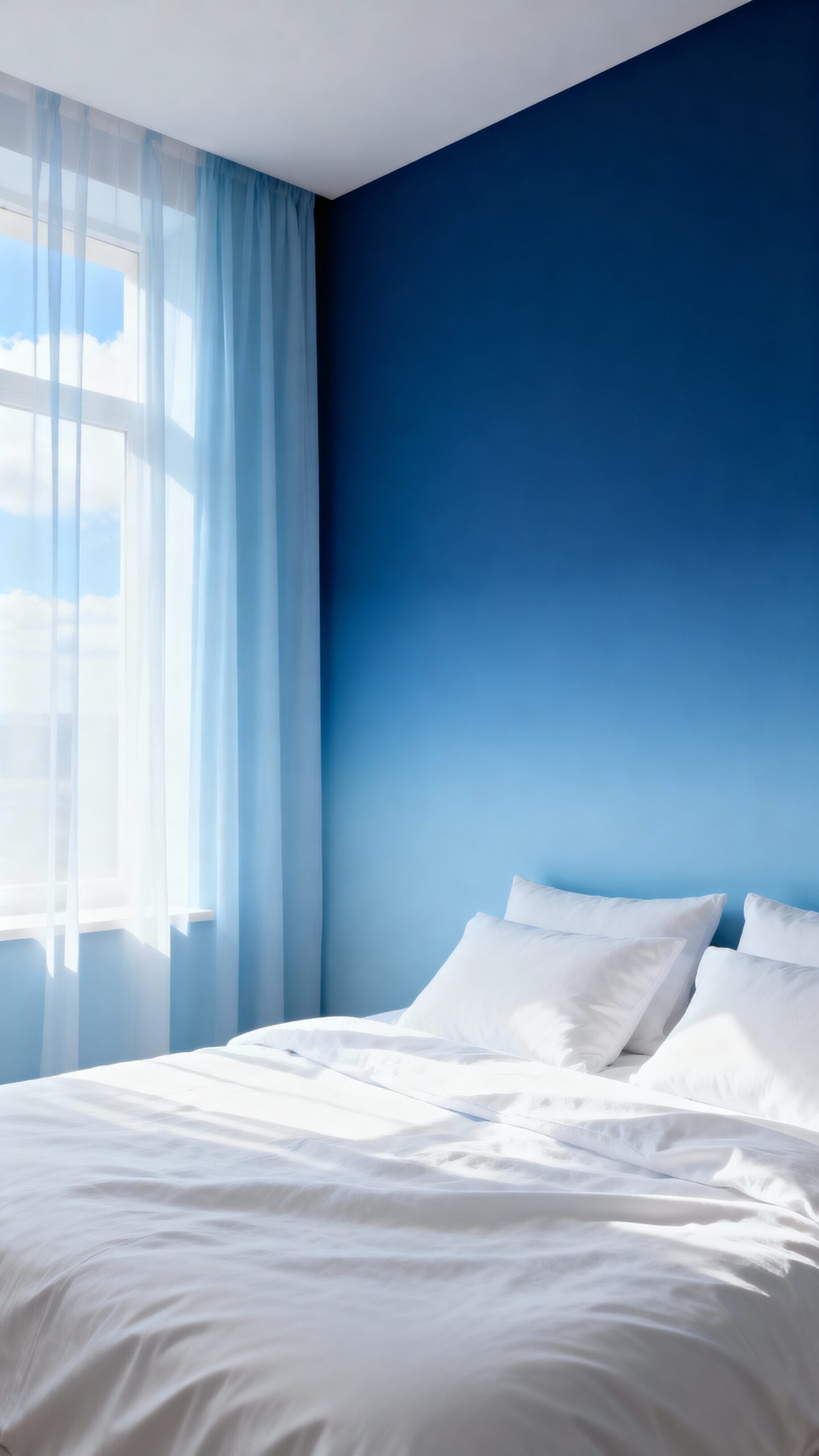 serene dimensional graduated sky blue treatment