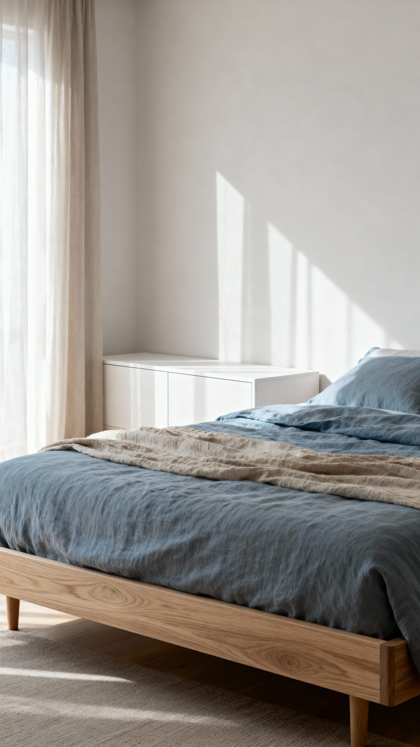 serene minimalist nordic inspired blue grey sanctuary