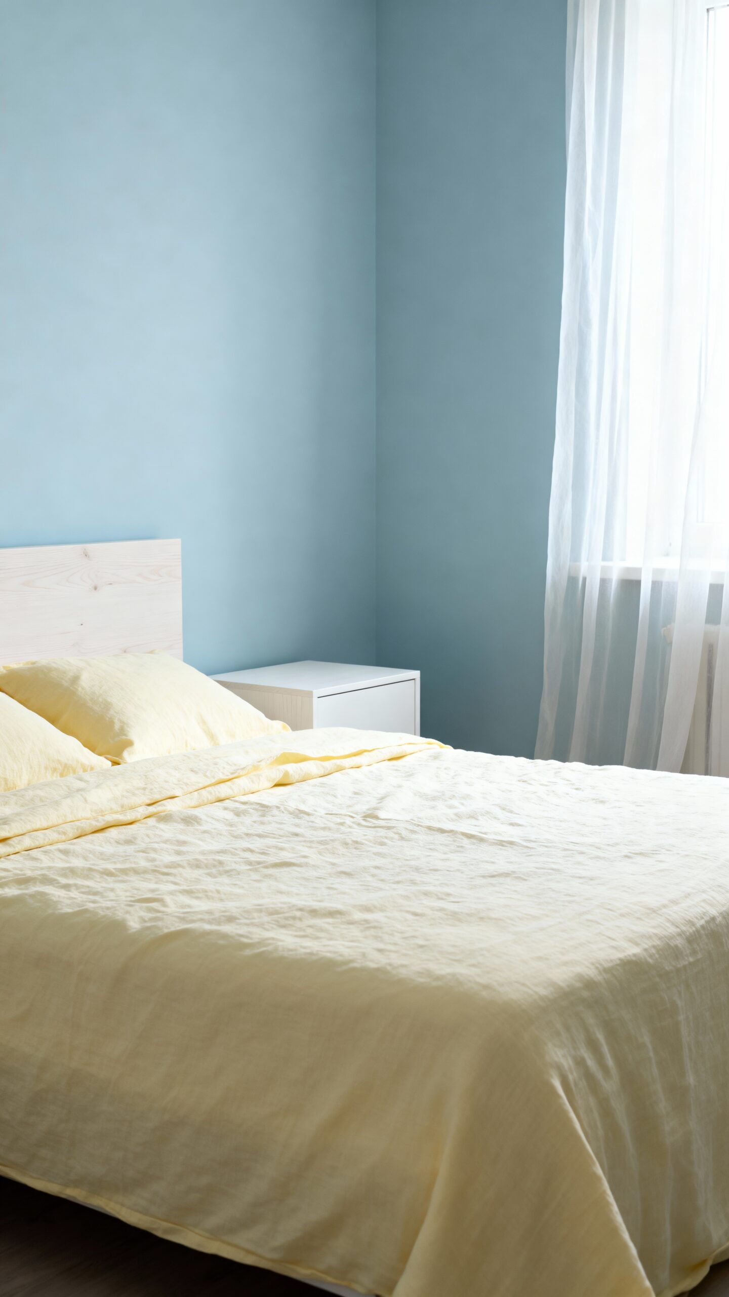 serene minimalist scandinavian blue yellow palette