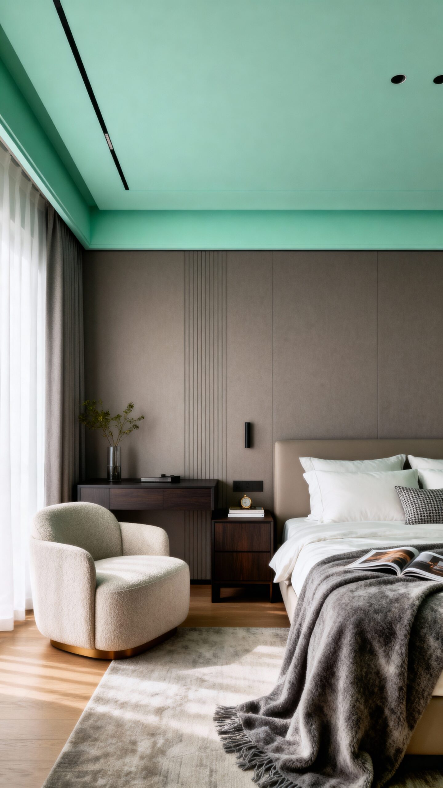 serene mint green and warm grey