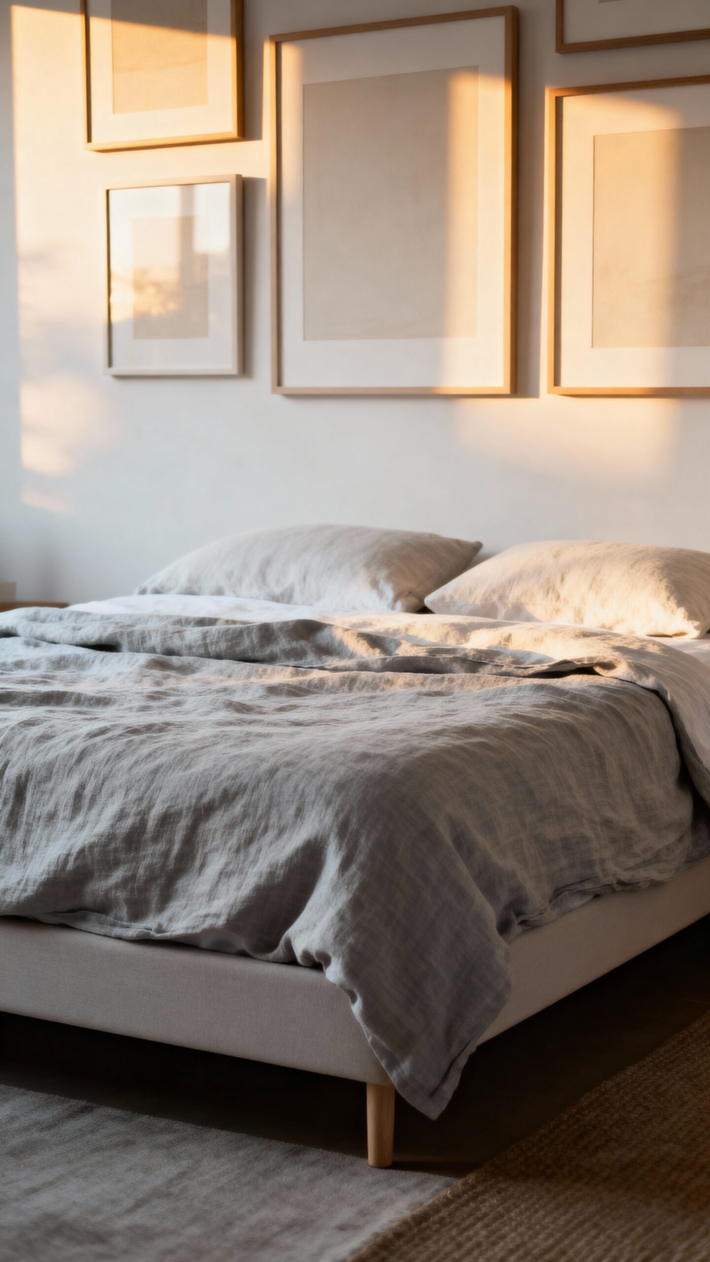 serene neutral artwork gallery wall