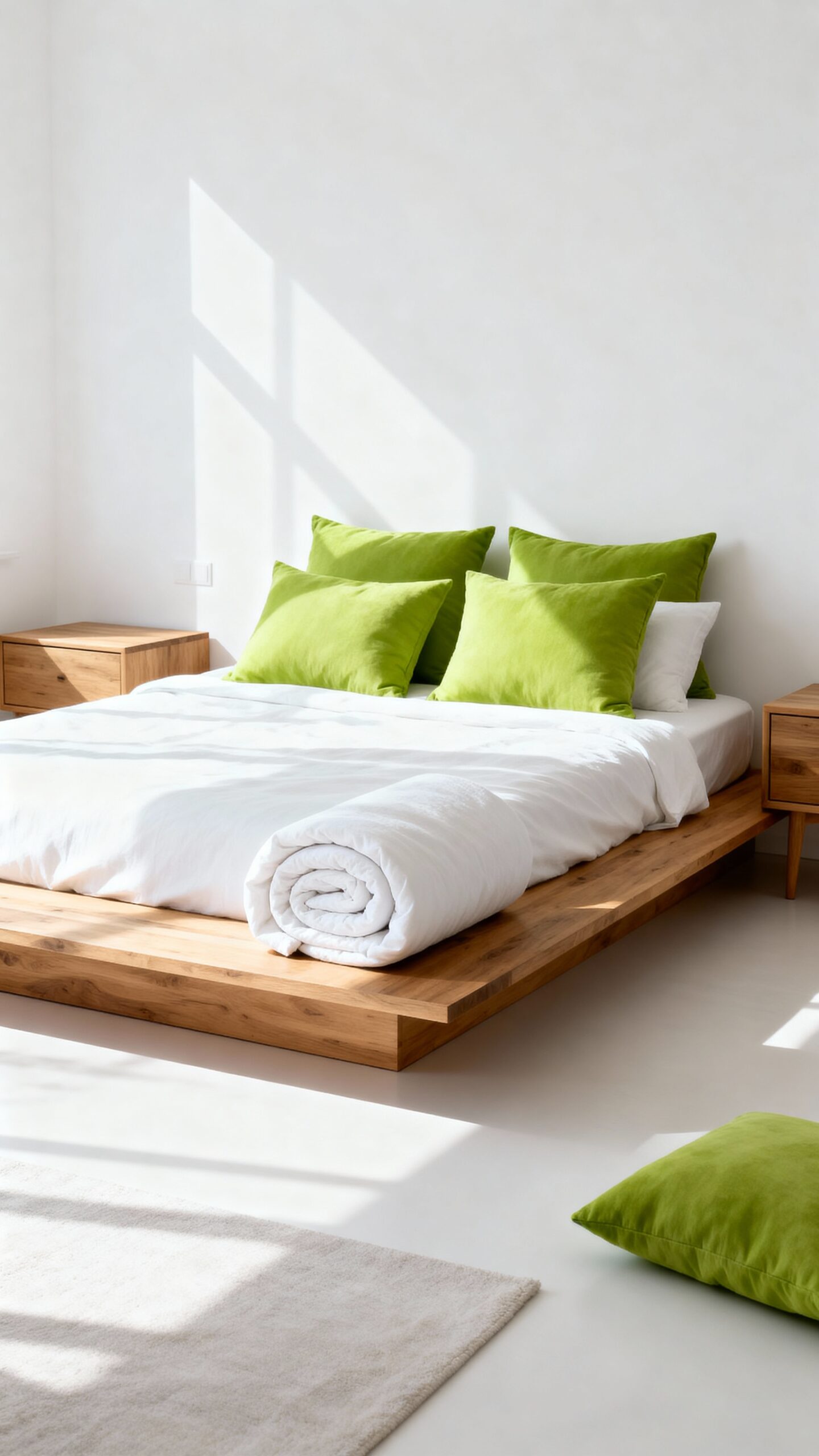 serene scandinavian minimalist with vibrant accents