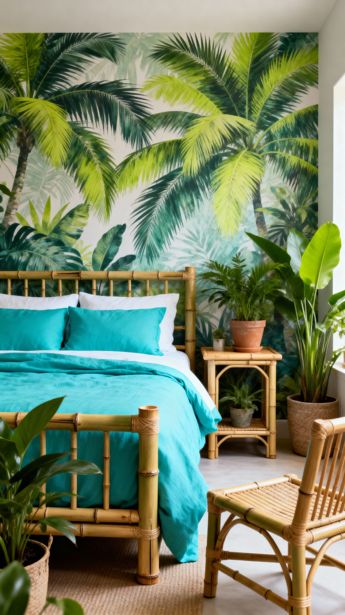 serene tropical bedroom oasis