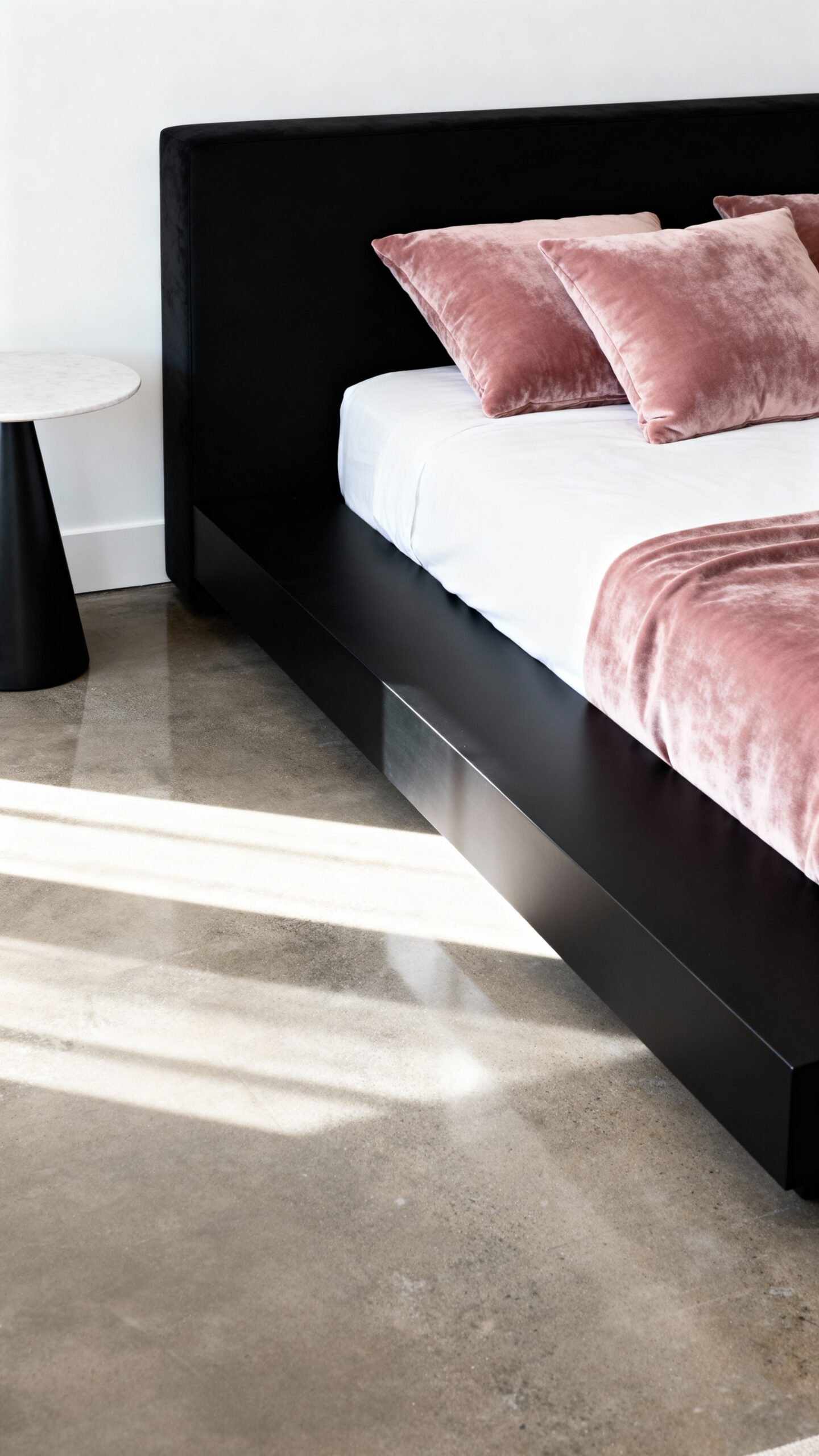 sleek modern minimalist black bed