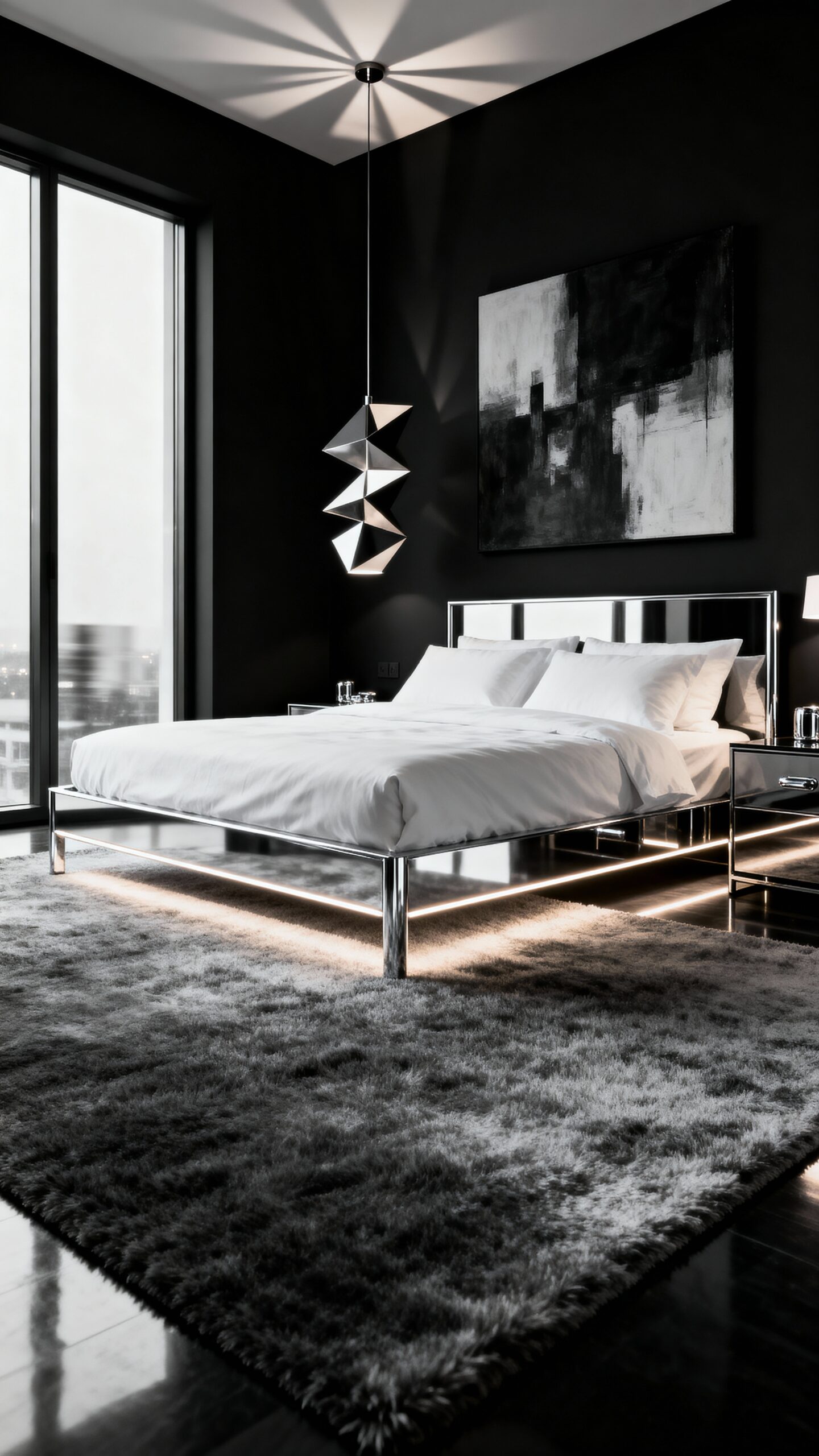 sophisticated black accent wall decor