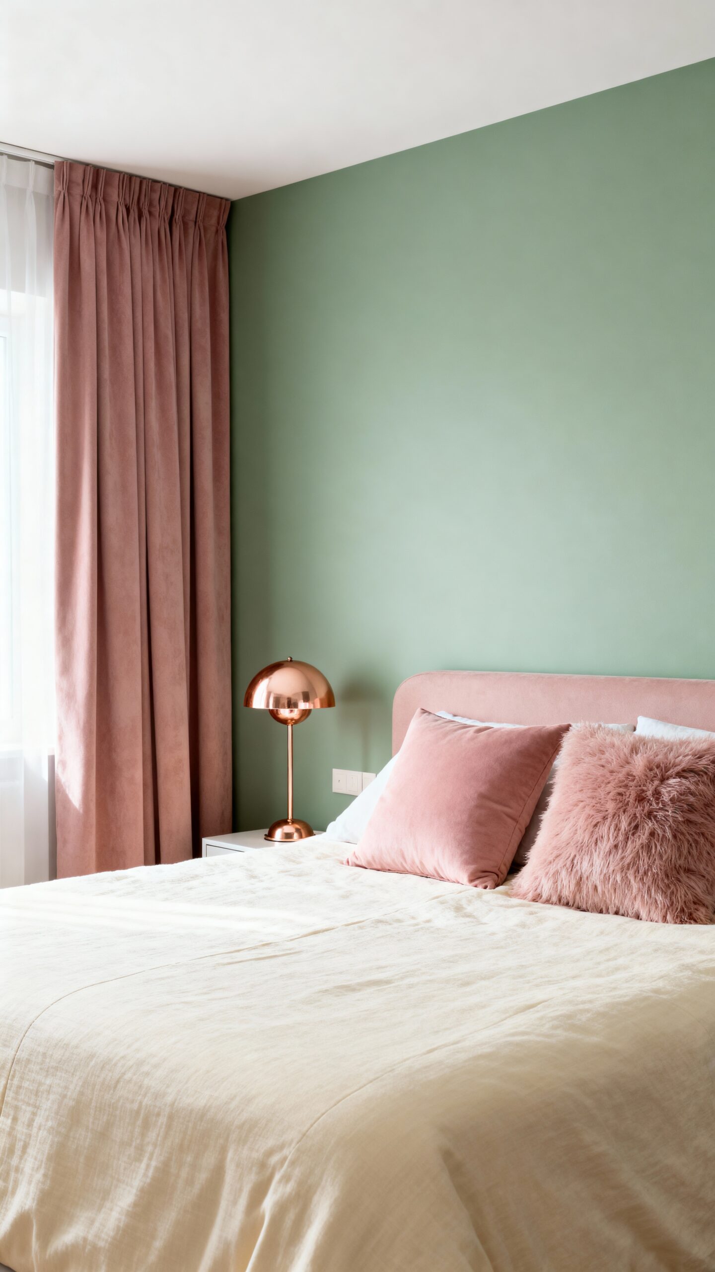 sophisticated calming romantic bedroom palette