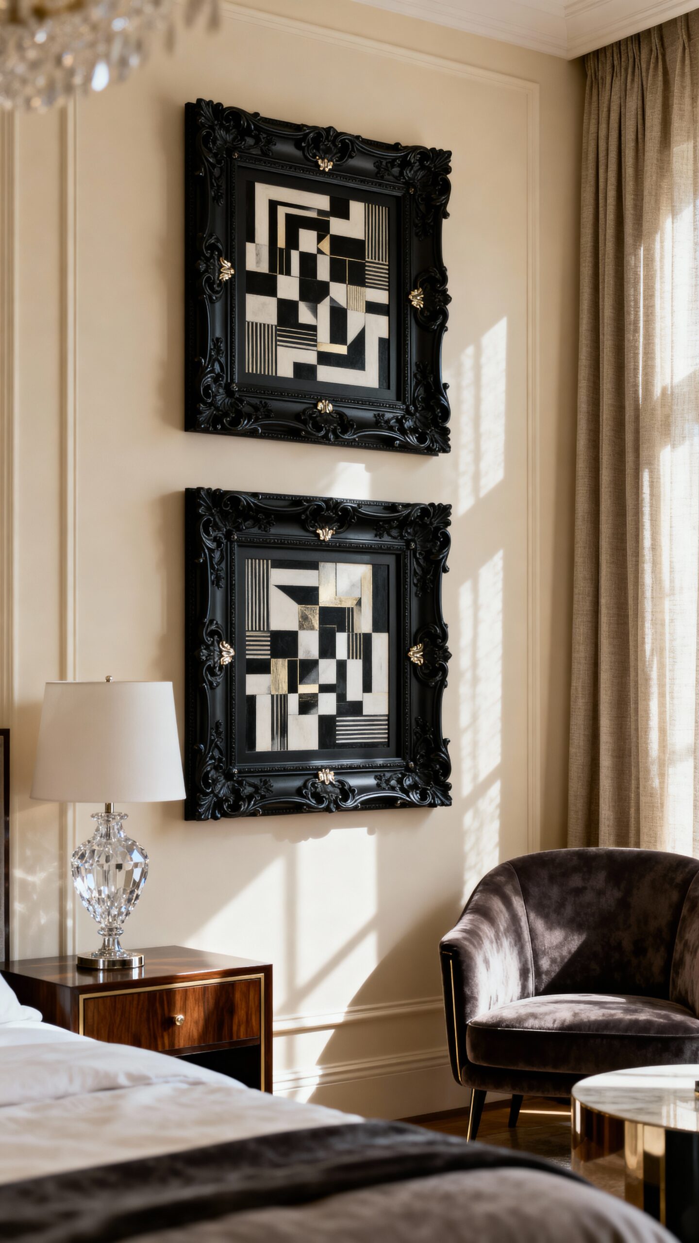 sophisticated cream and black accents