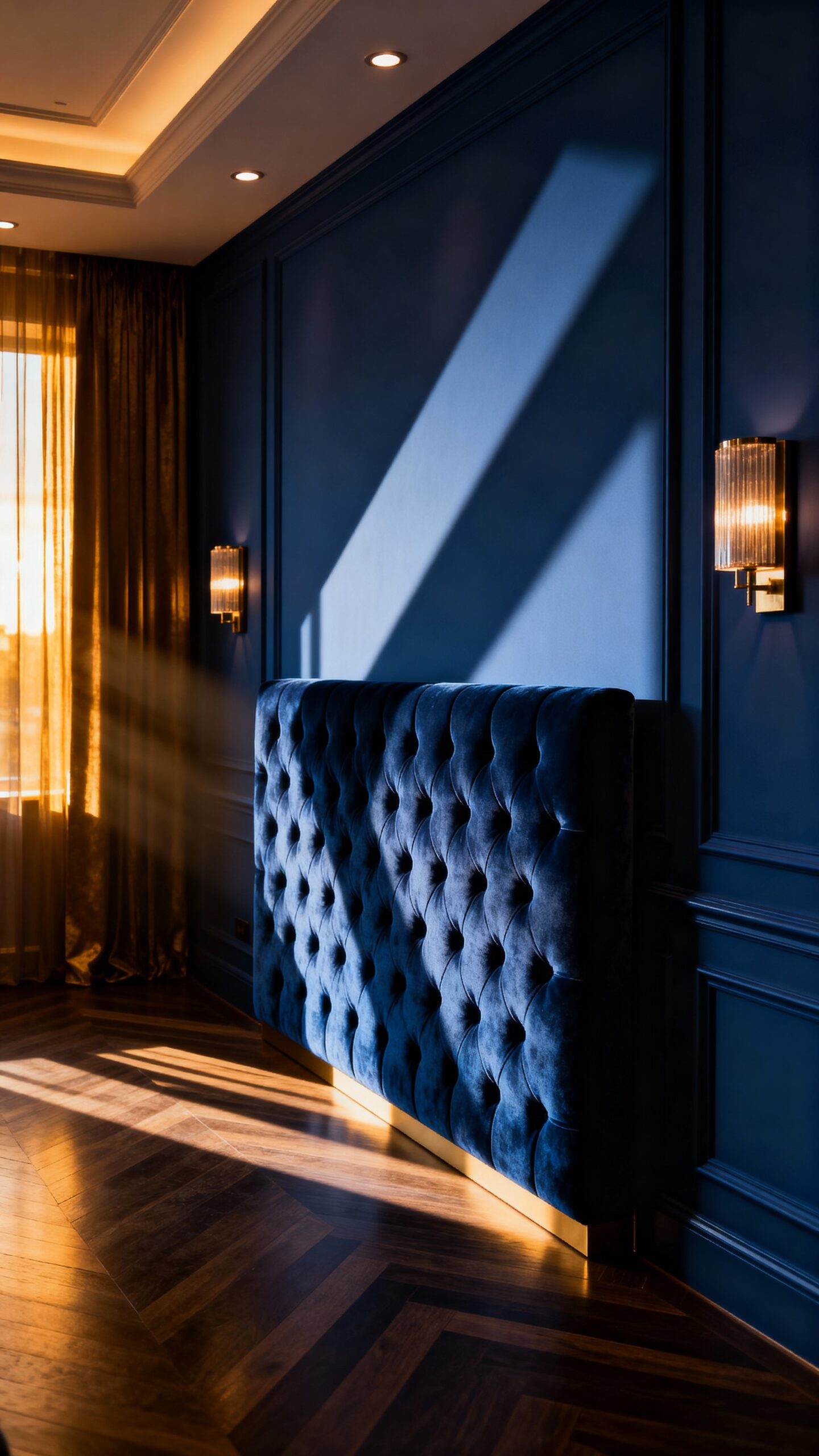 sophisticated dramatic anchoring bedroom accent wall