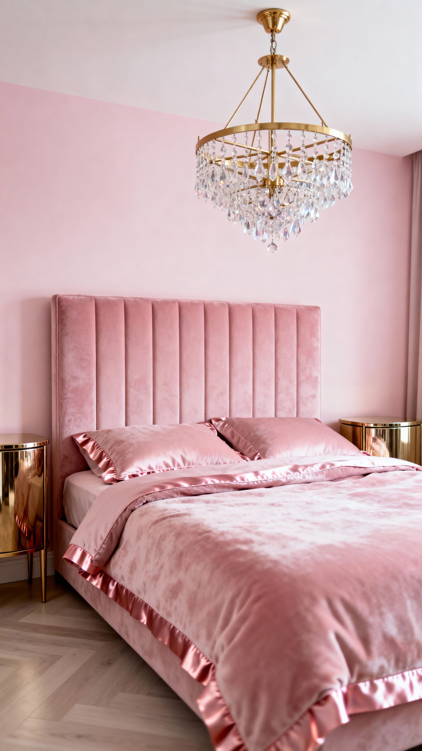sophisticated glamour baby pink gold nursery