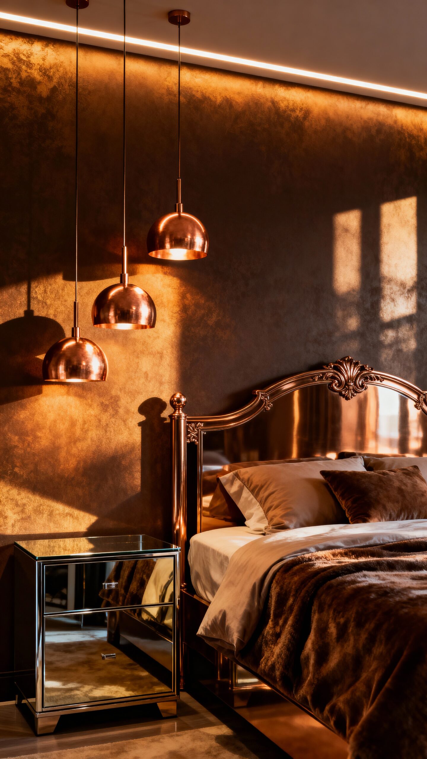 sophisticated metallic bedroom accent harmony