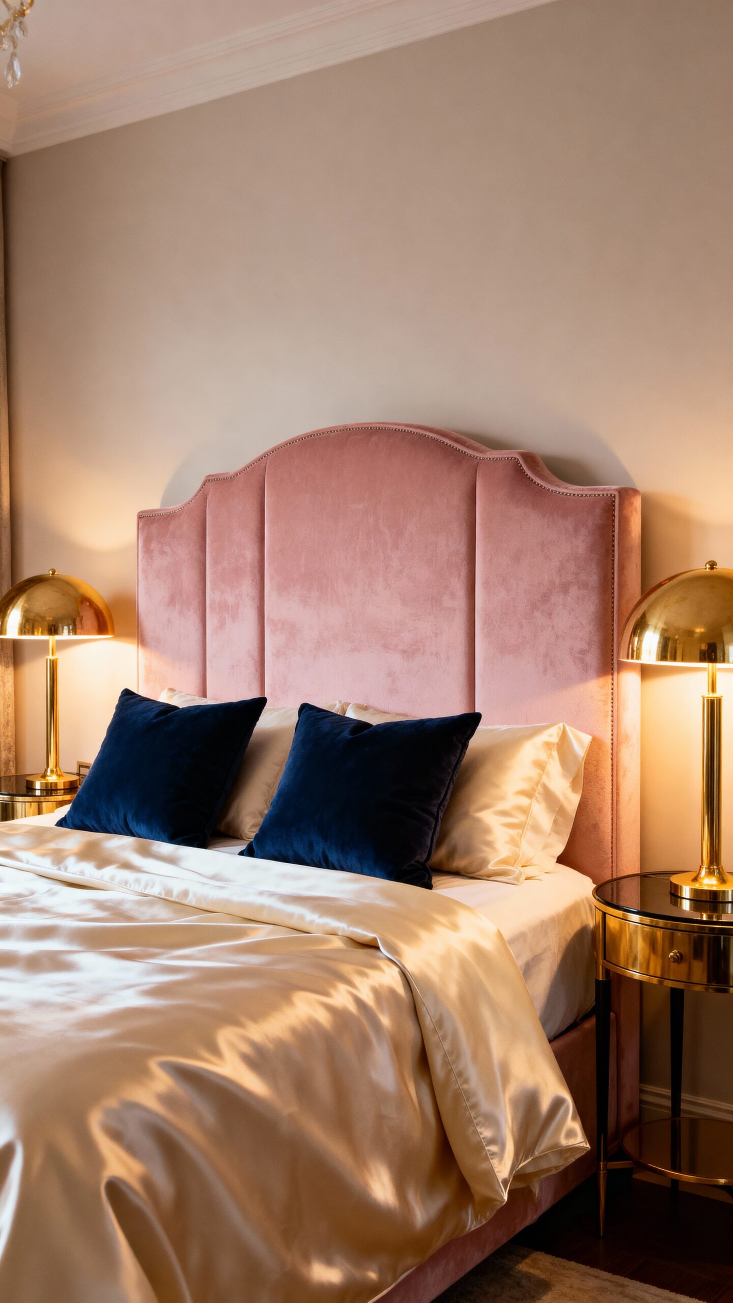 sophisticated navy and blush palette