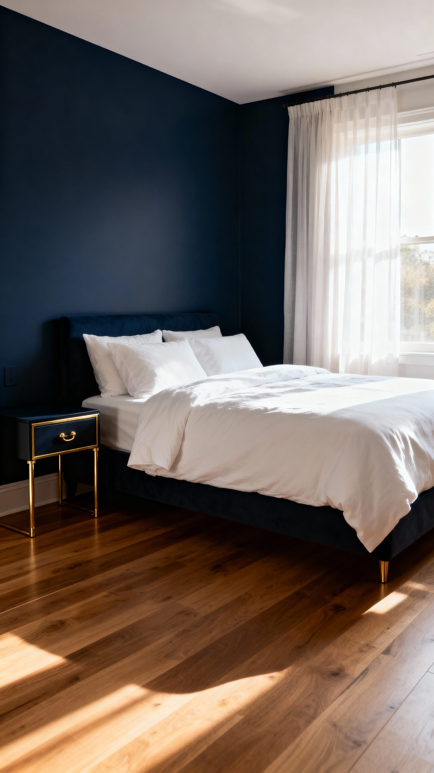 sophisticated navy and white retreat