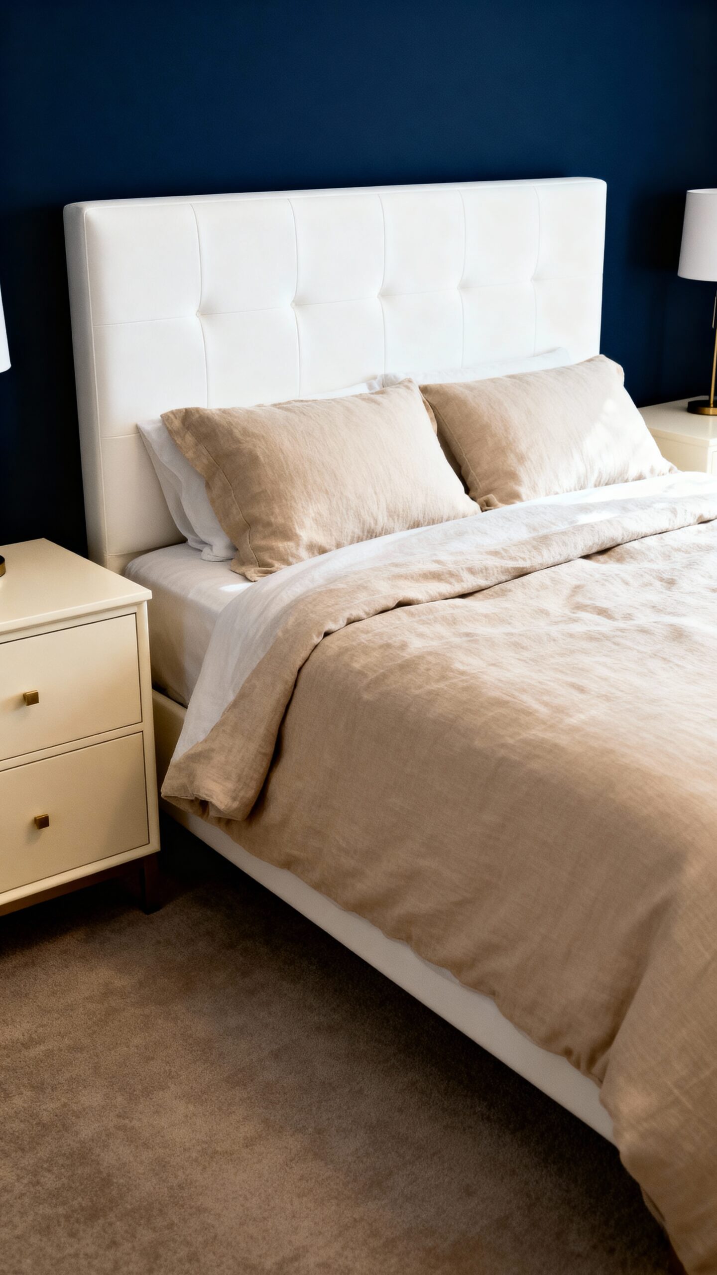 sophisticated navy blue accent wall