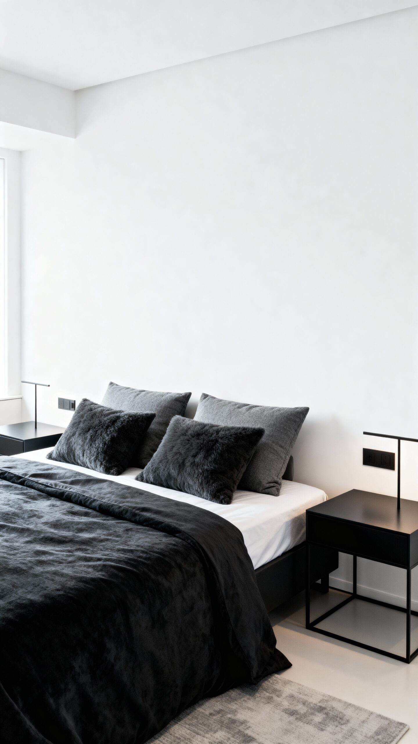 sophisticated serene timeless charcoal grey bedroom